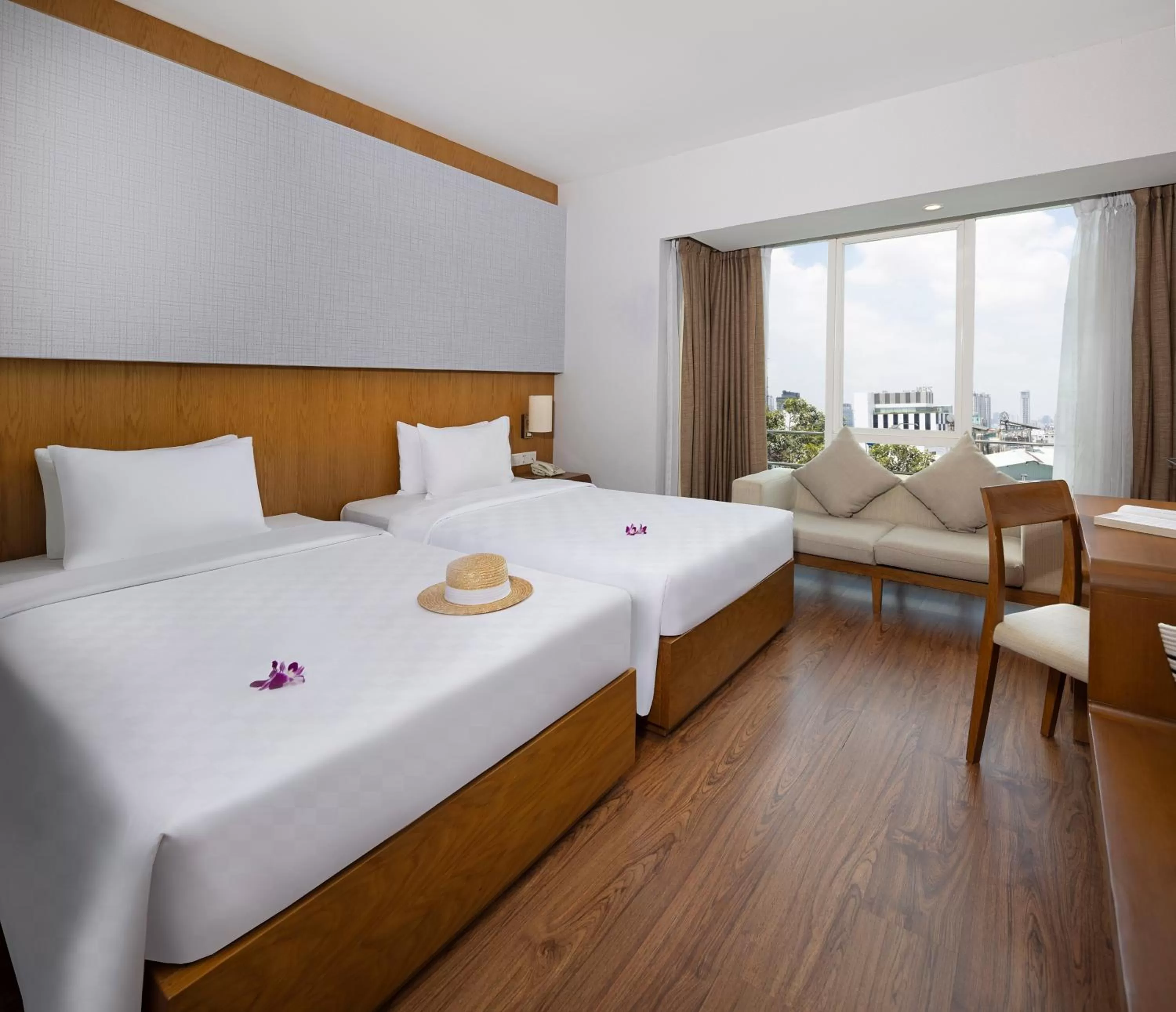 View (from property/room), Bed in Harmony Saigon Hotel & Spa