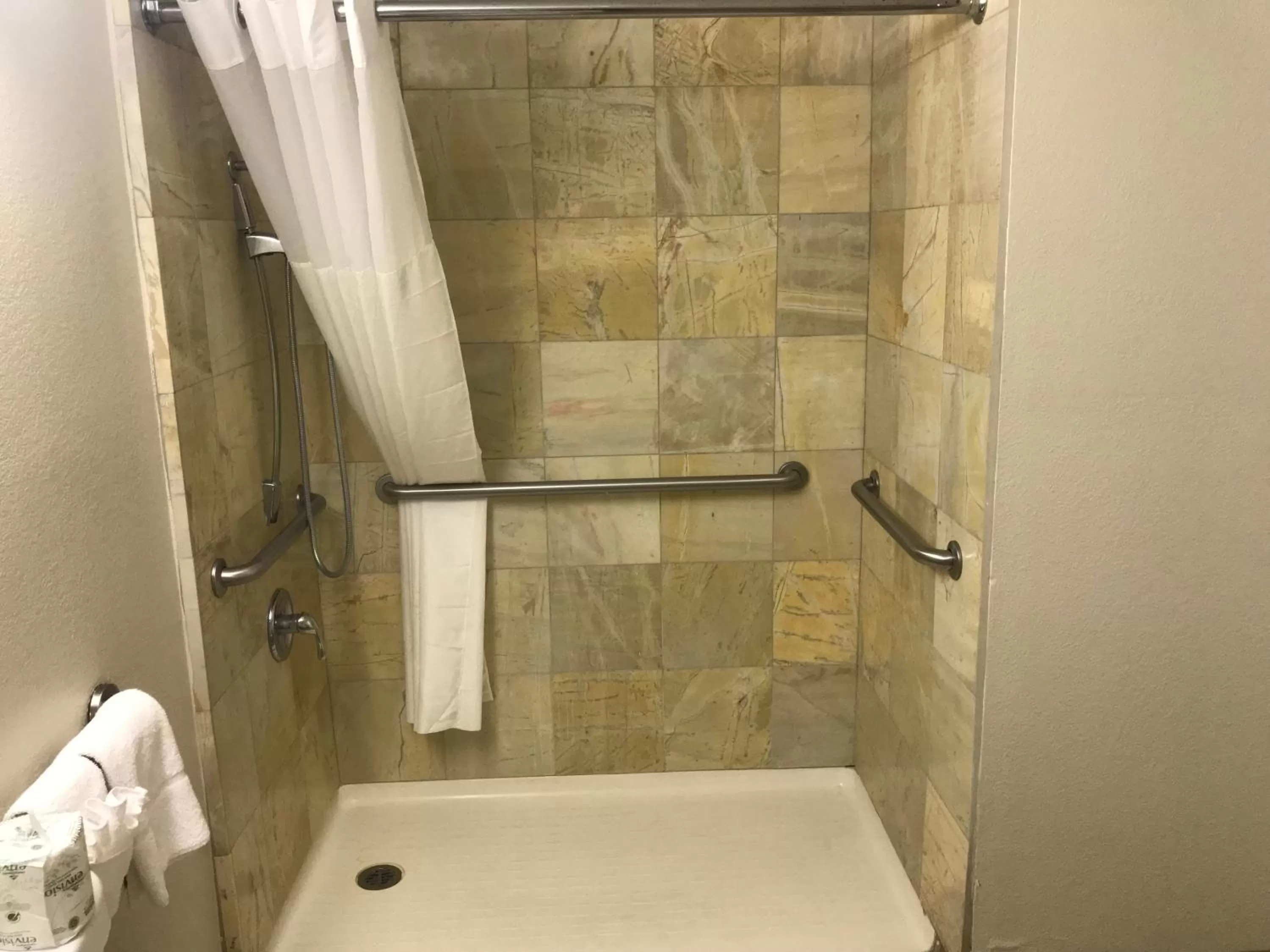 Shower in Quality Inn & Suites near Downtown Mesa