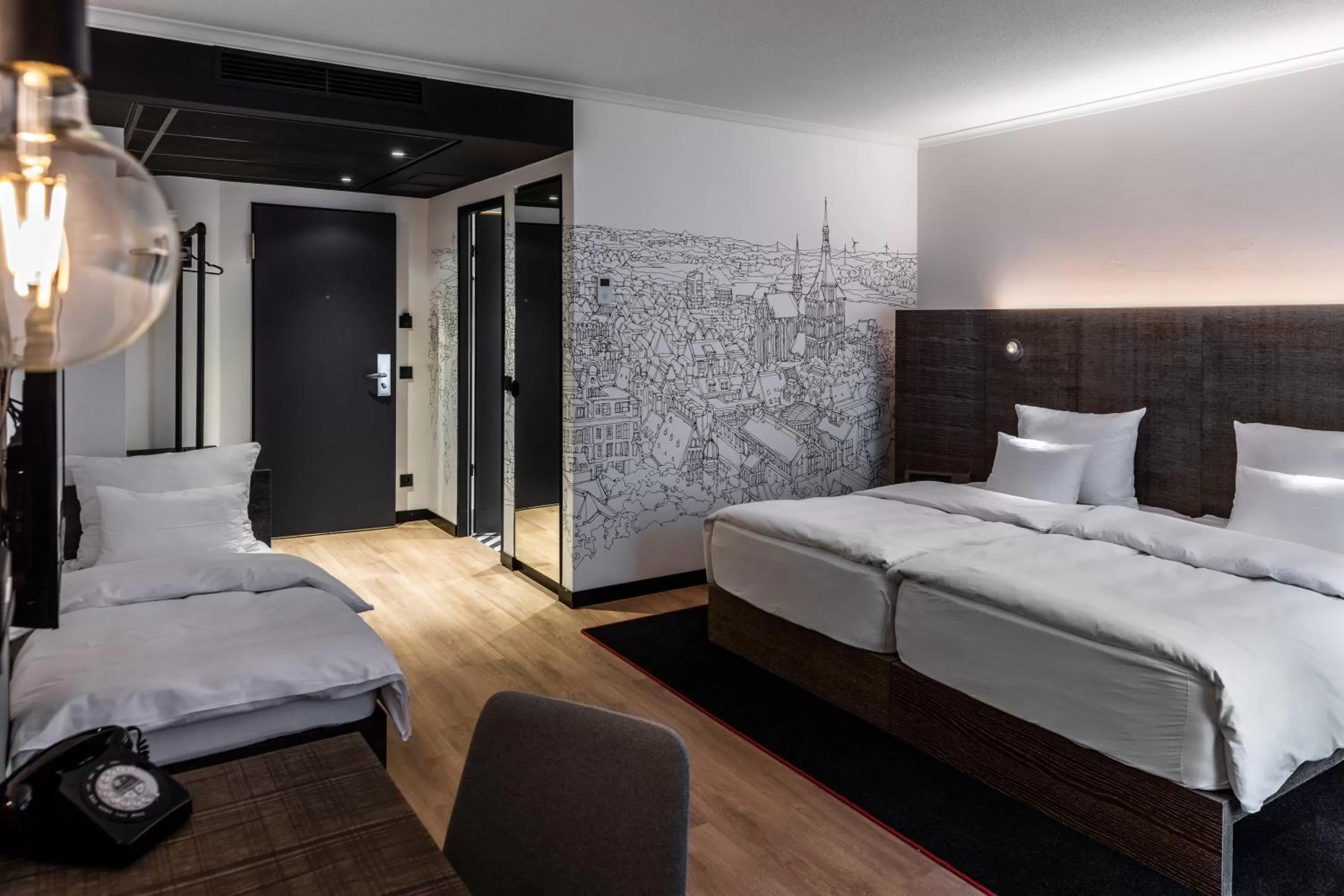 Bed in Pentahotel Rostock