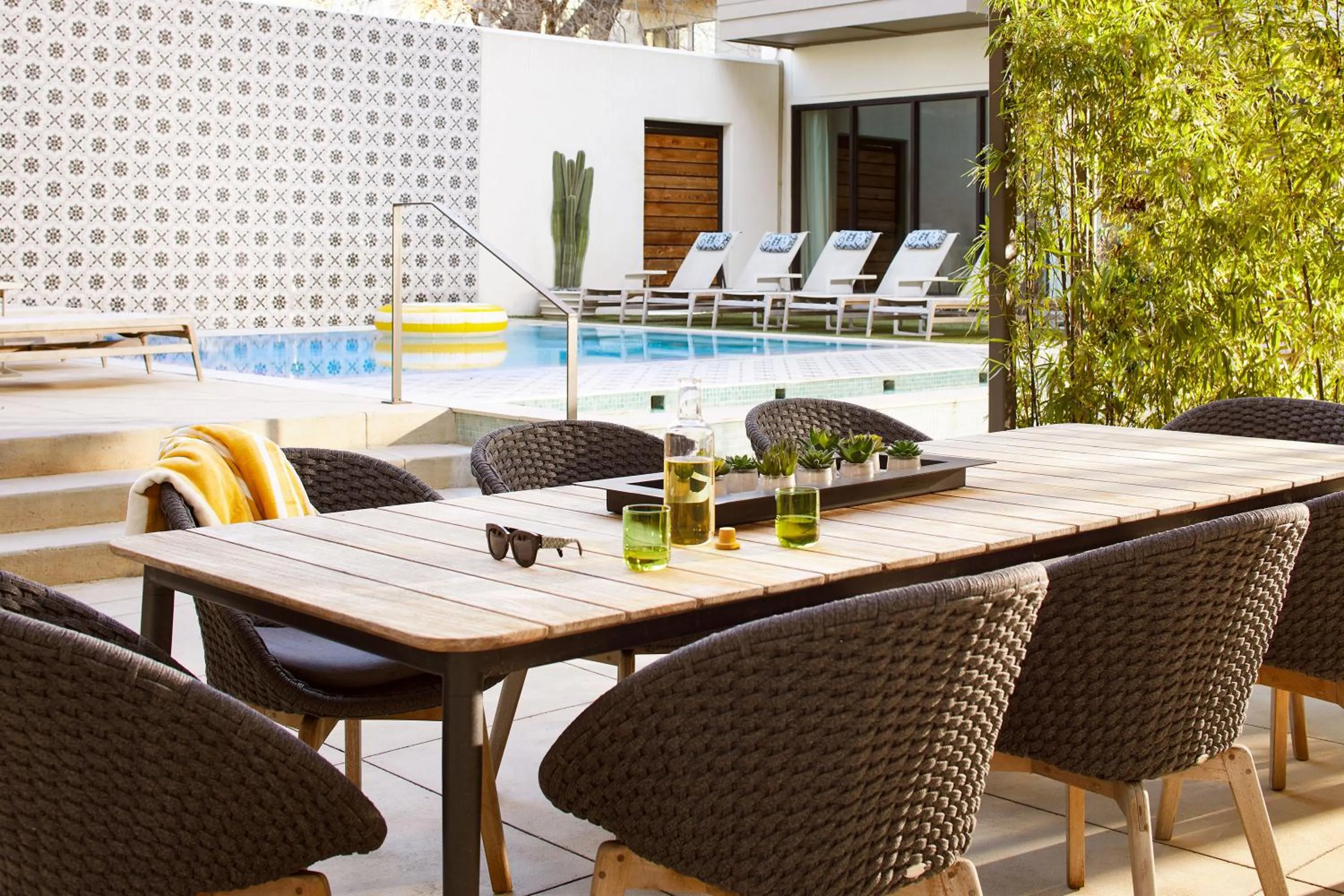 Dining area in Sentral East Austin at 1614 E Sixth