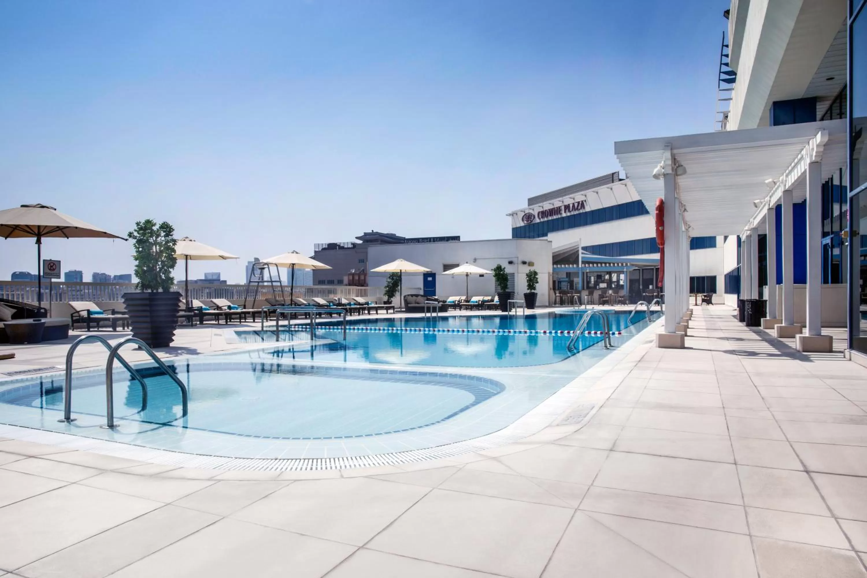 Pool view in Crowne Plaza Dubai Deira by IHG