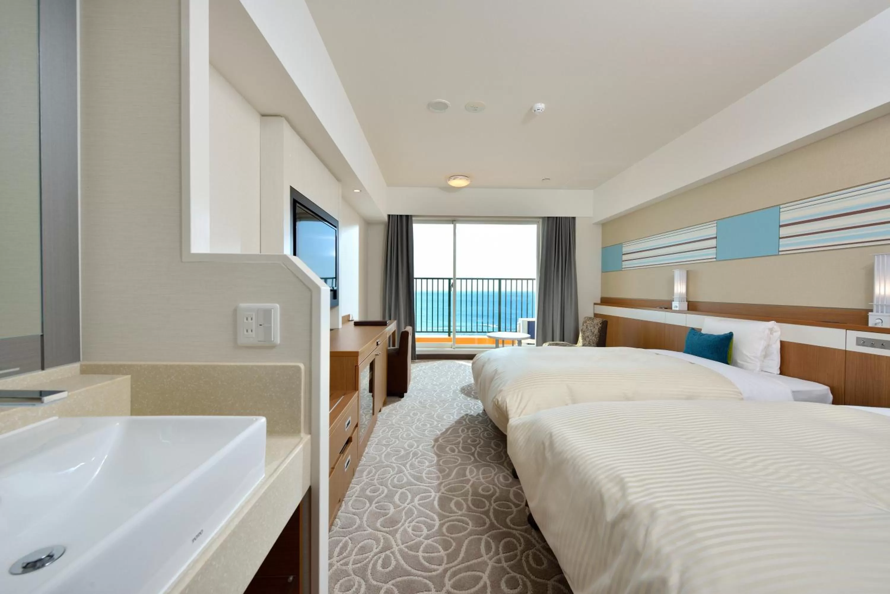 View (from property/room), Bed in Vessel Hotel Campana Okinawa