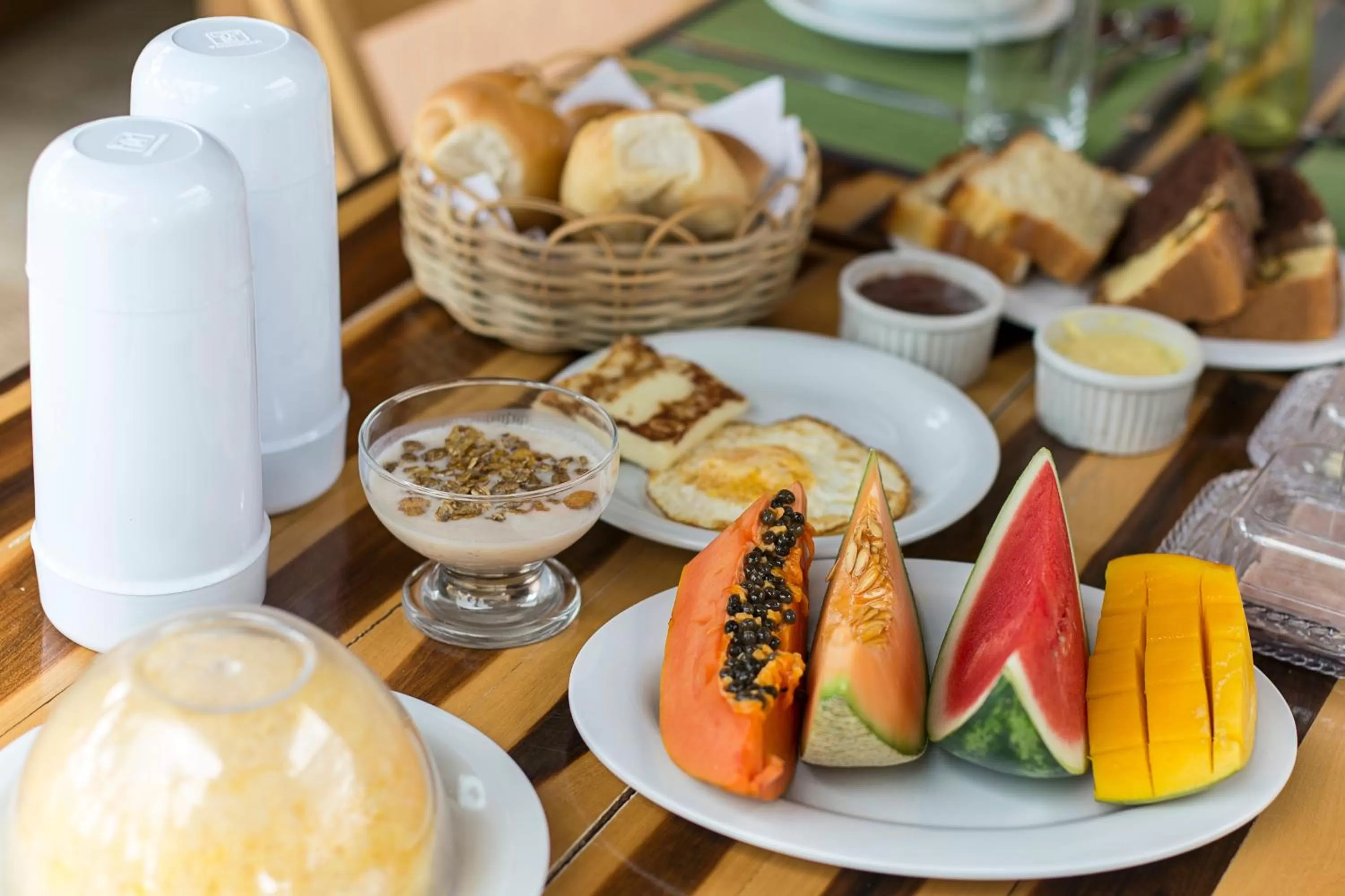 Continental breakfast in Pousada Pé na Areia Gostoso