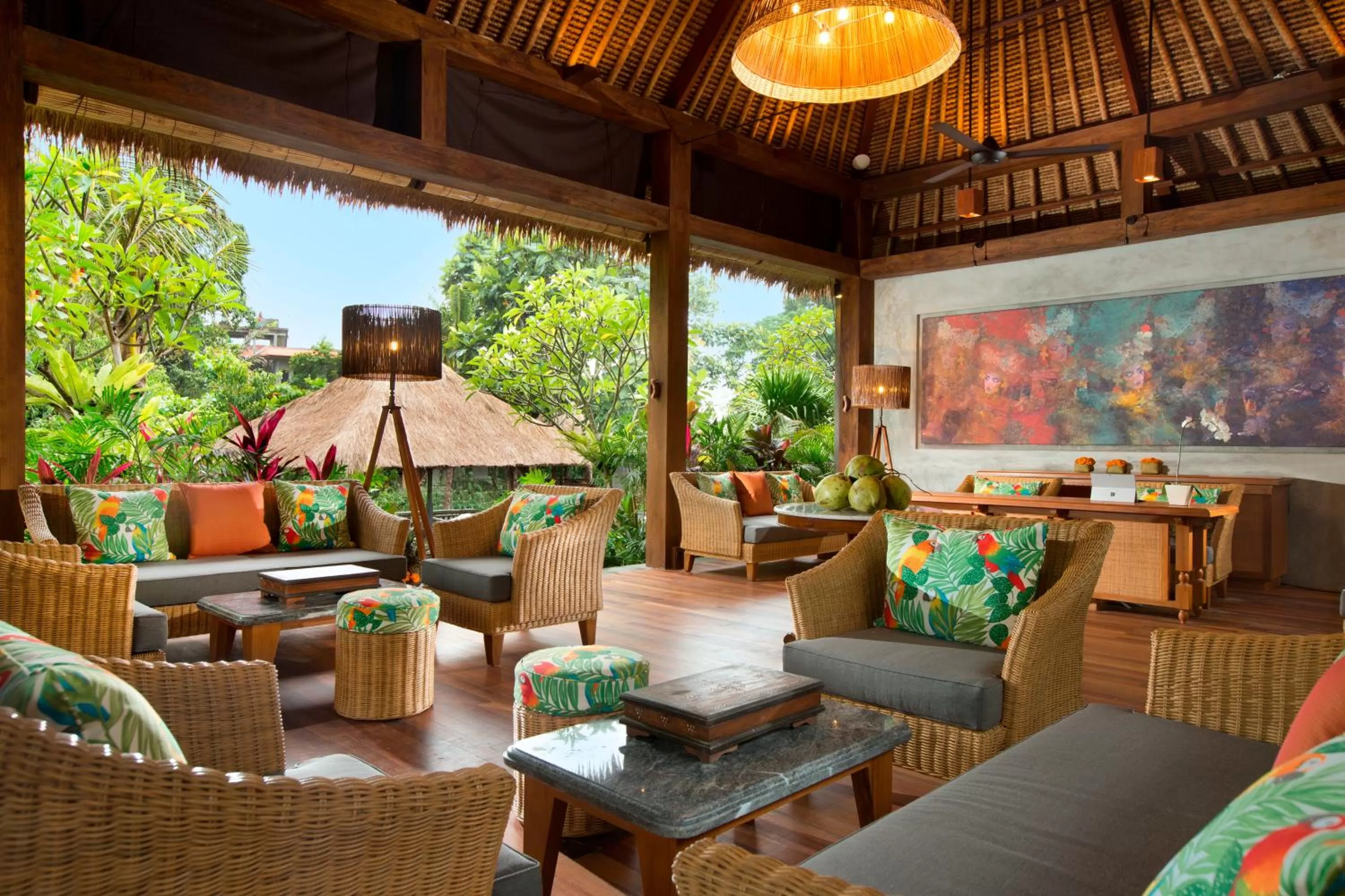 Communal lounge/ TV room in Adiwana Resort Jembawan