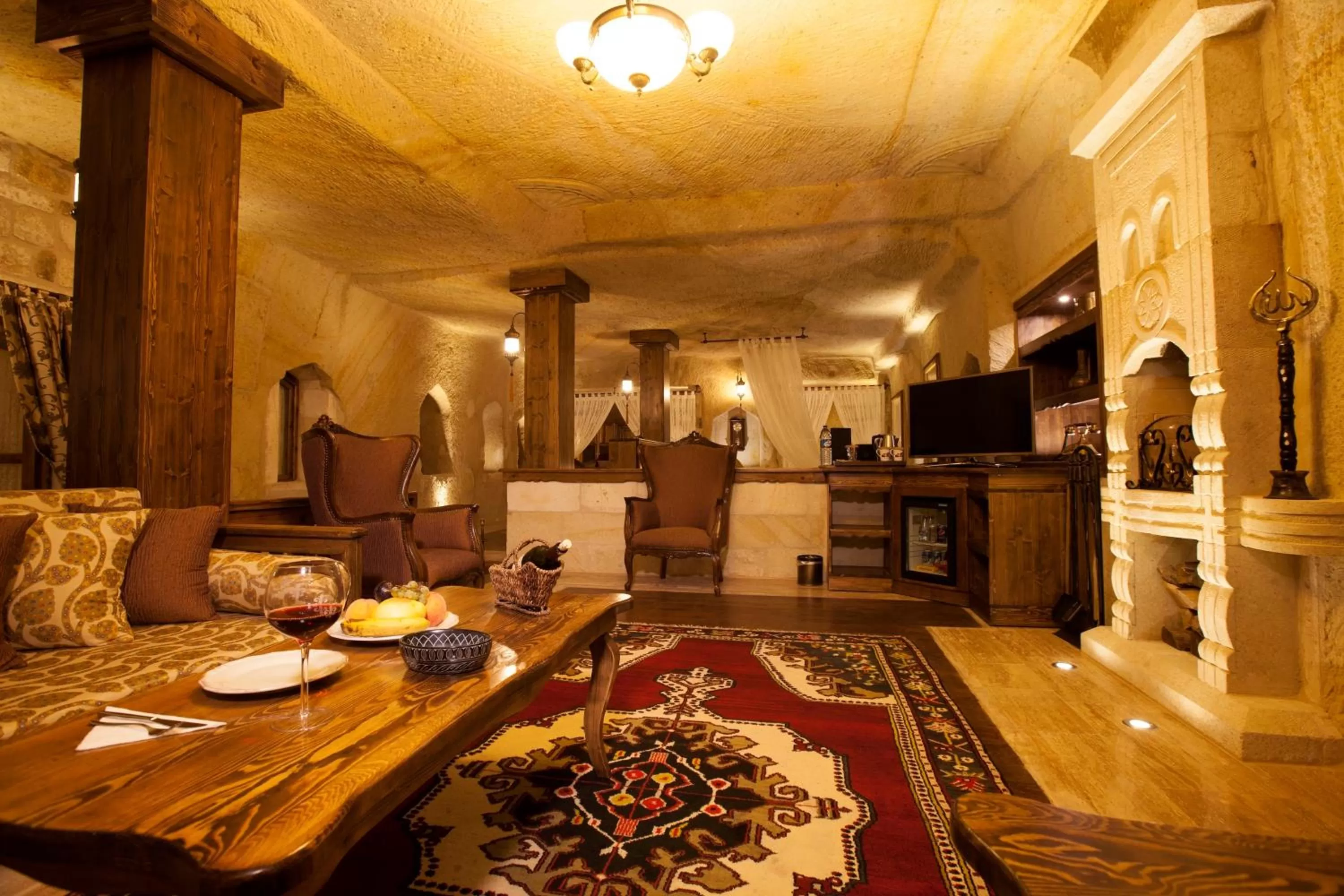 Living room in Kayakapi Premium Caves Cappadocia