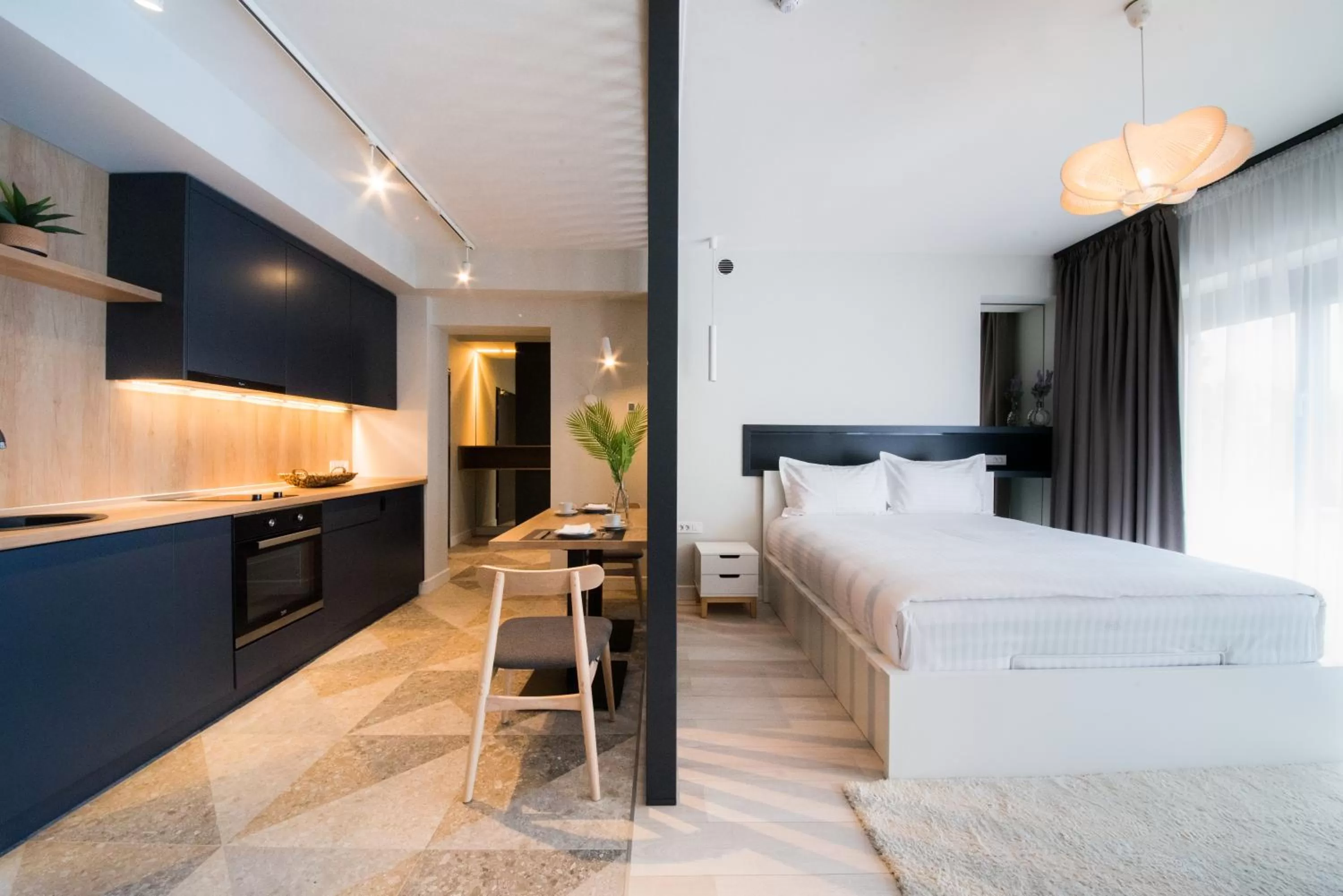 Kitchen or kitchenette, Bed in Biador Apartments