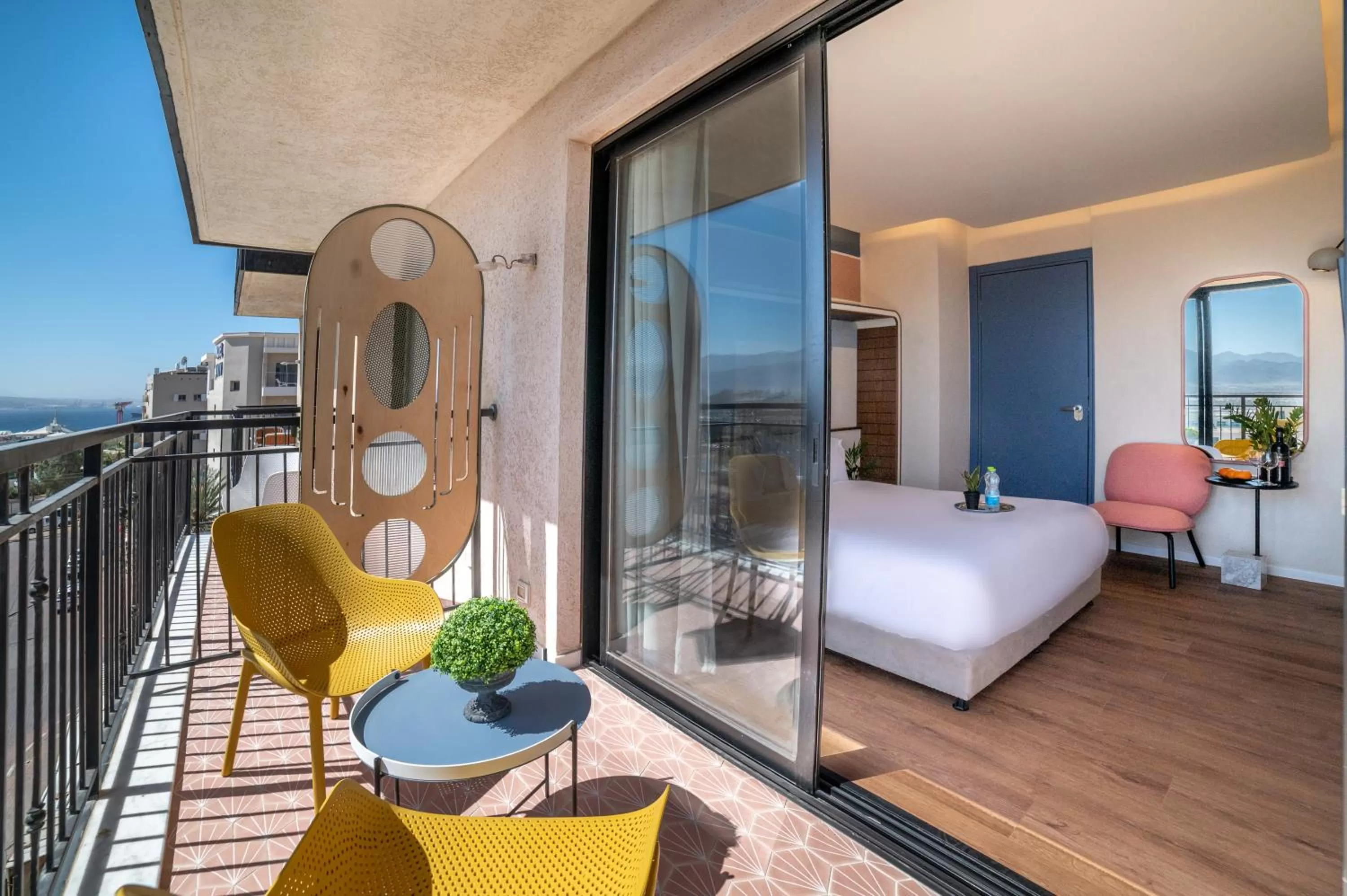 Balcony/Terrace, Bed in Stay Eilat