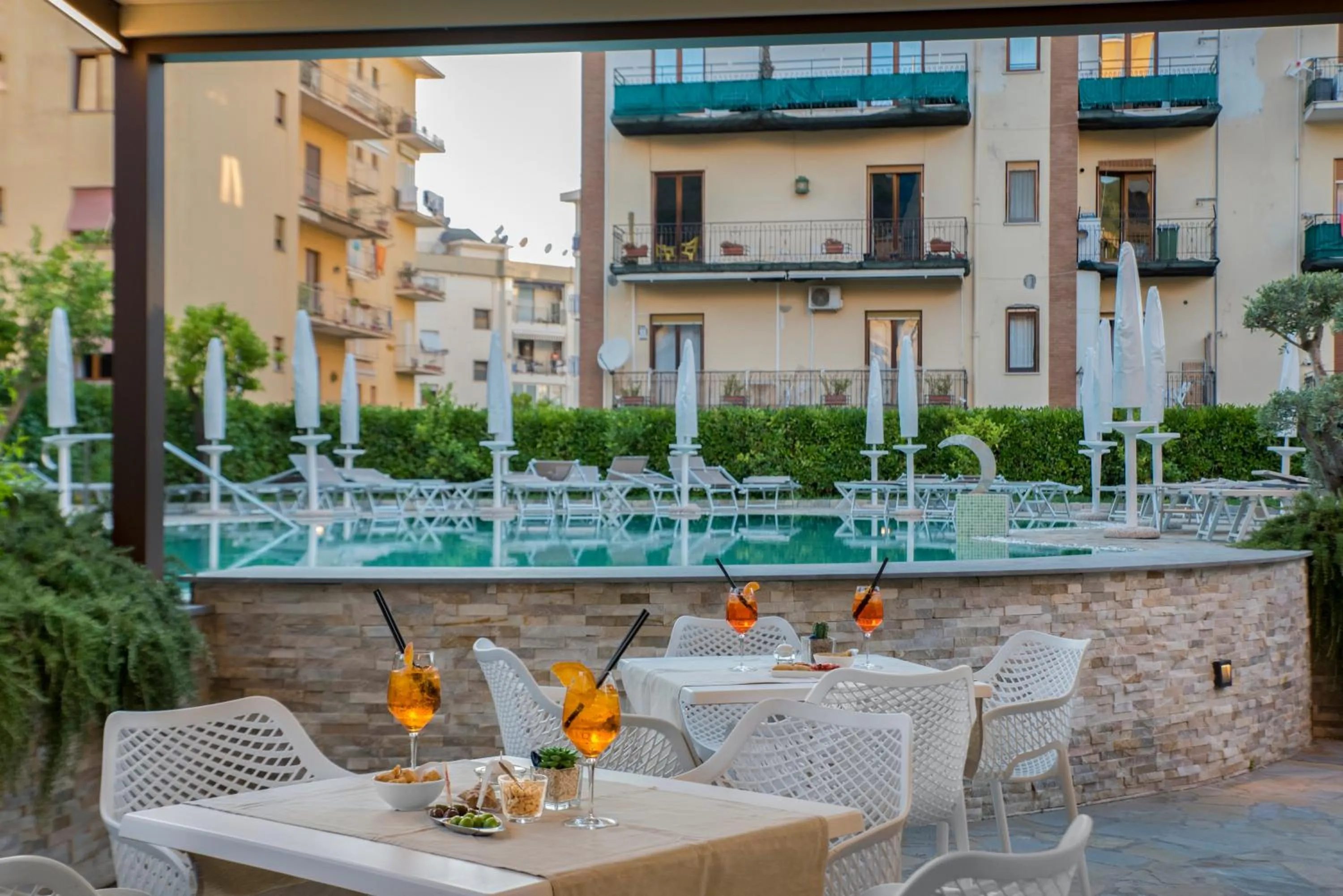 Pool view in Hotel Leone