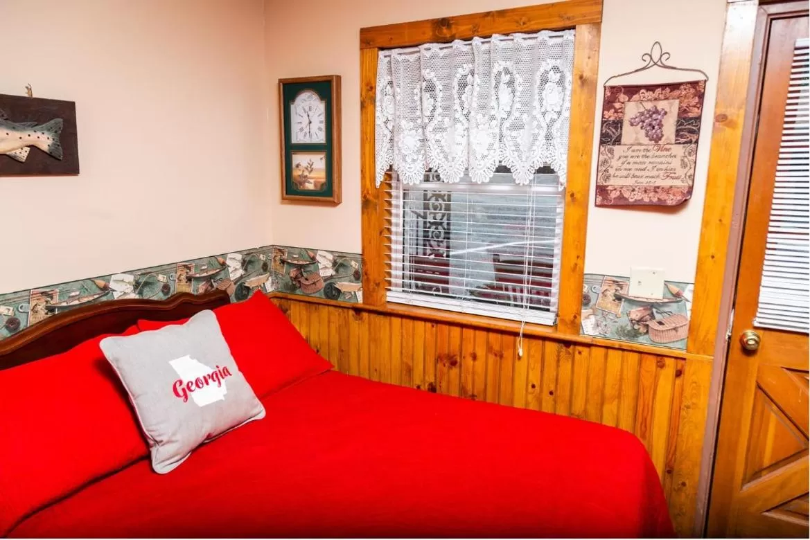 View (from property/room), Bed in Mountain Aire Cottages, Inn, & Glamping