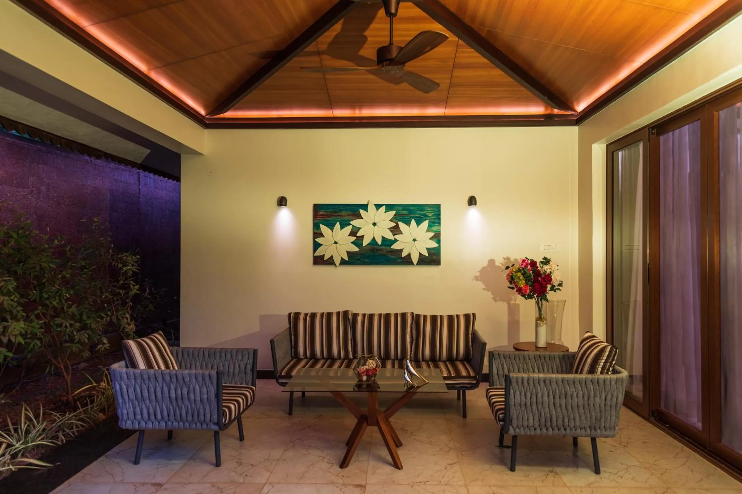 Seating area in Denissons Beach Resort, formerly Gamyam Retreat