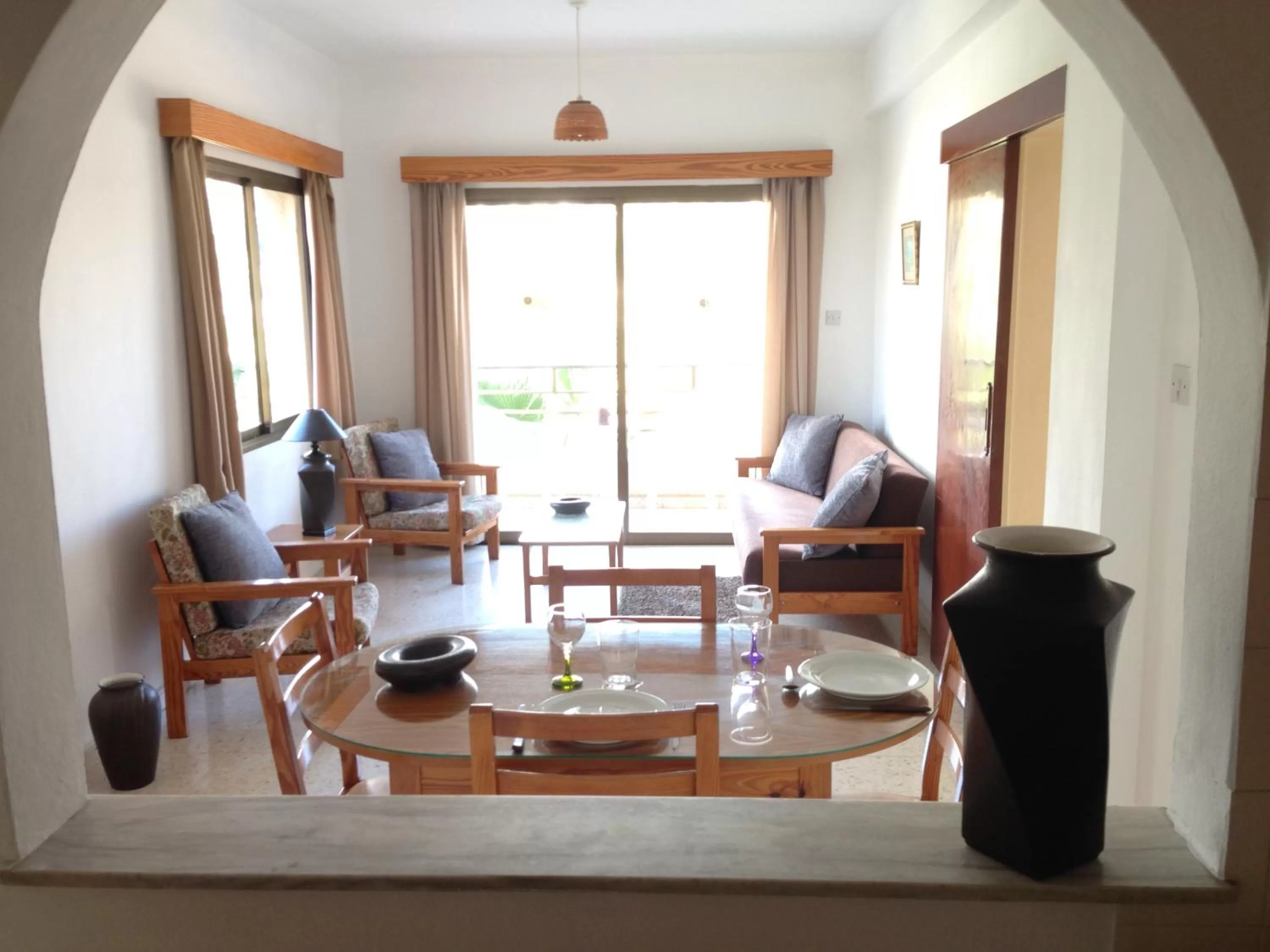 Seating area in Panklitos Tourist Apartments