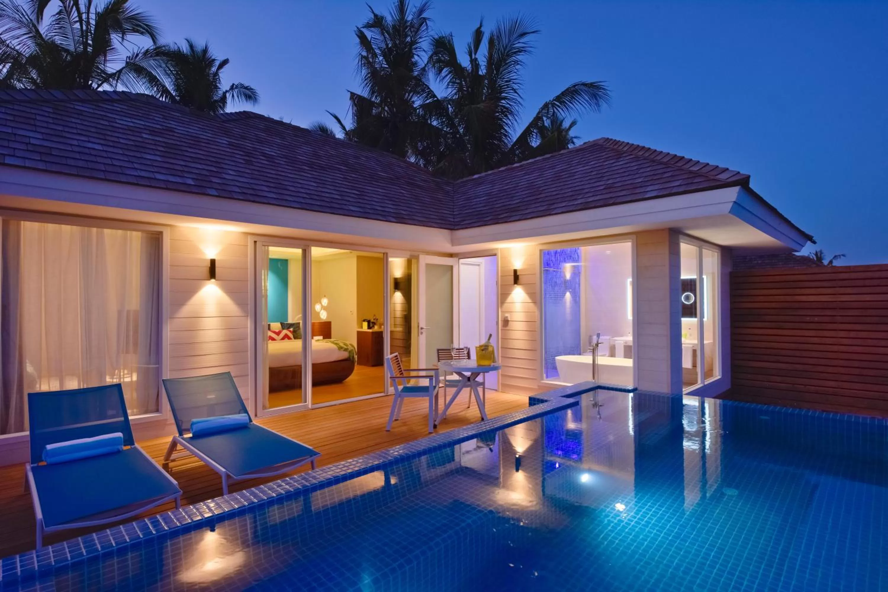 Pool view in Kandima Maldives - 50 Percent Off Return Domestic Flights for stays of 4 nights or more between 11th April 2026 to 31st October 2026