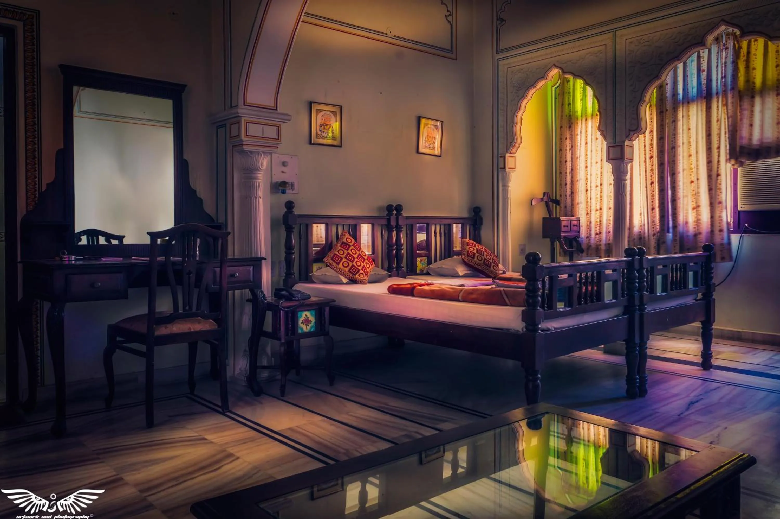 Bed in Krishna Palace - A Heritage Boutique Hotel