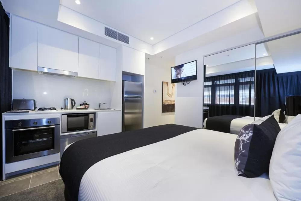 Bed in Silkari Suites at Chatswood