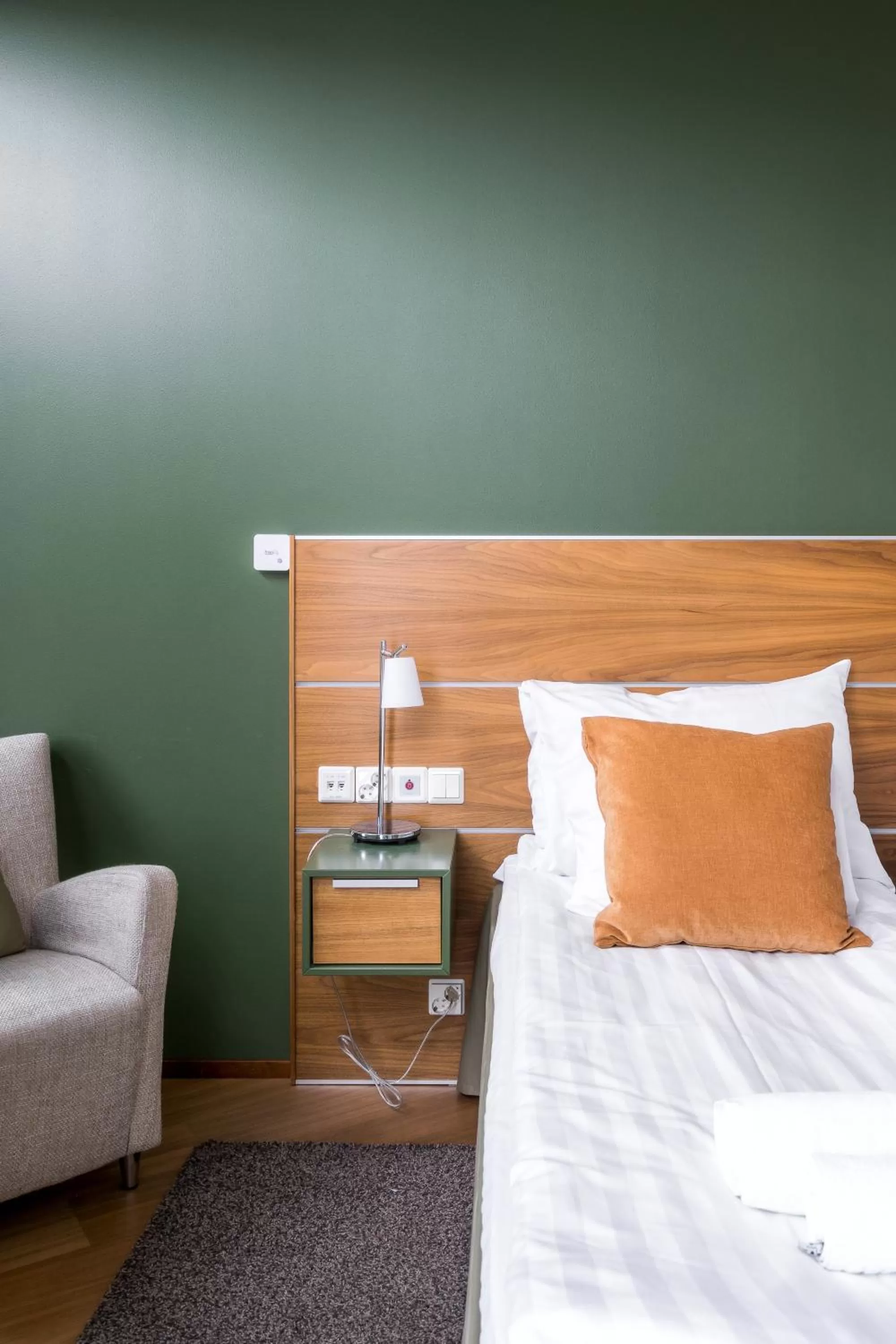 Bed in Hiisi Hotel Helsinki Jätkäsaari