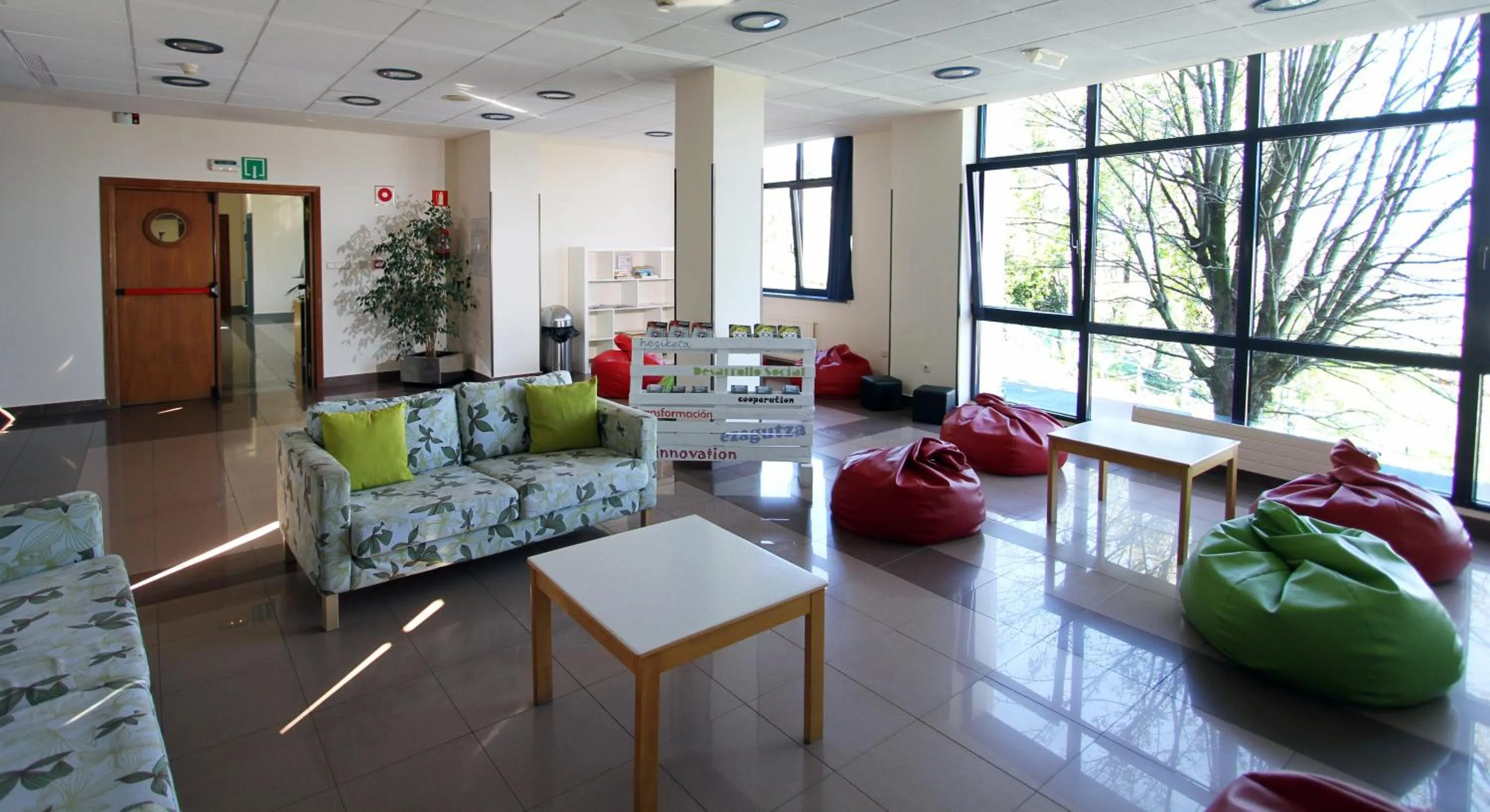 Communal lounge/ TV room in Bilbao Hostel