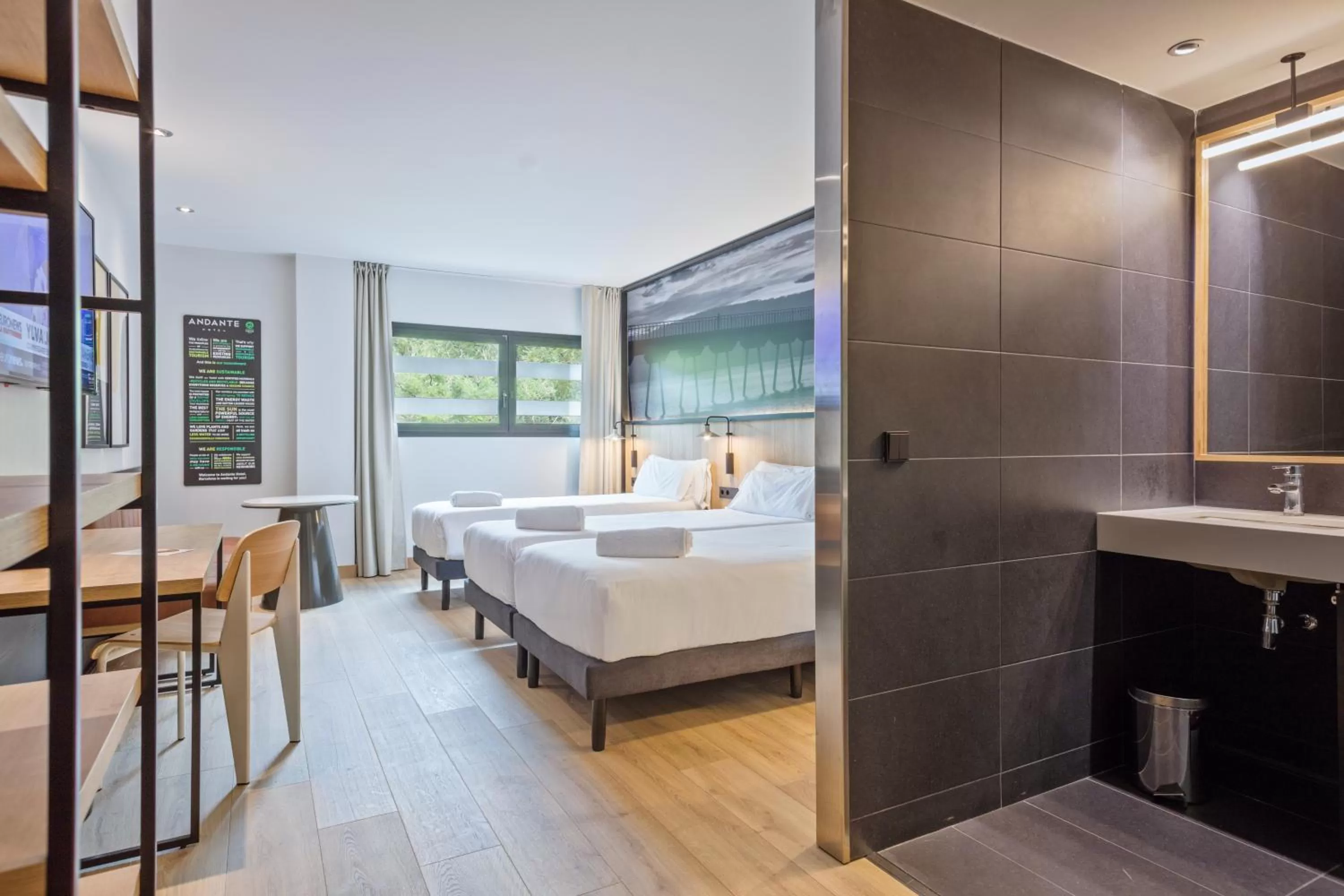 Bed in Andante Hotel