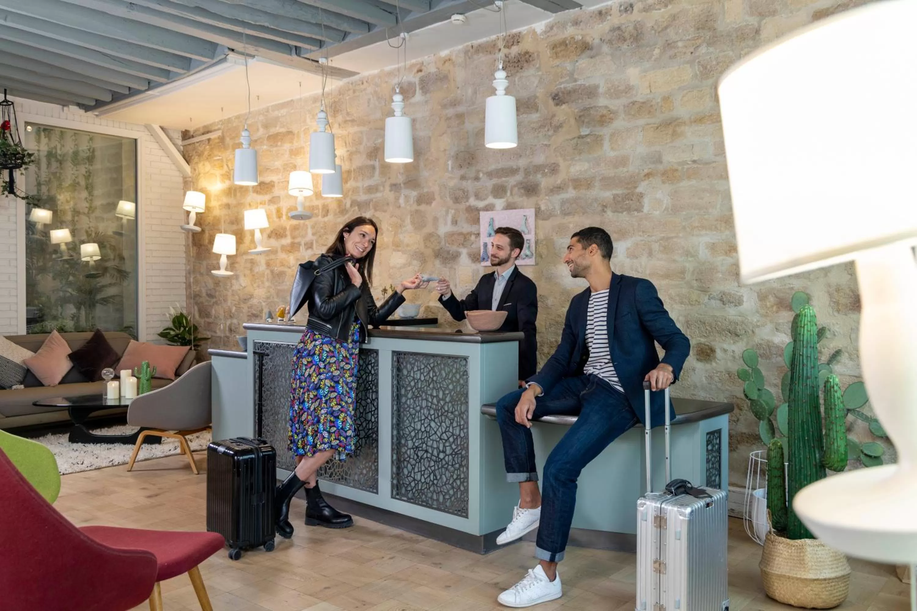 Lobby or reception in Hôtel Marais Hôme