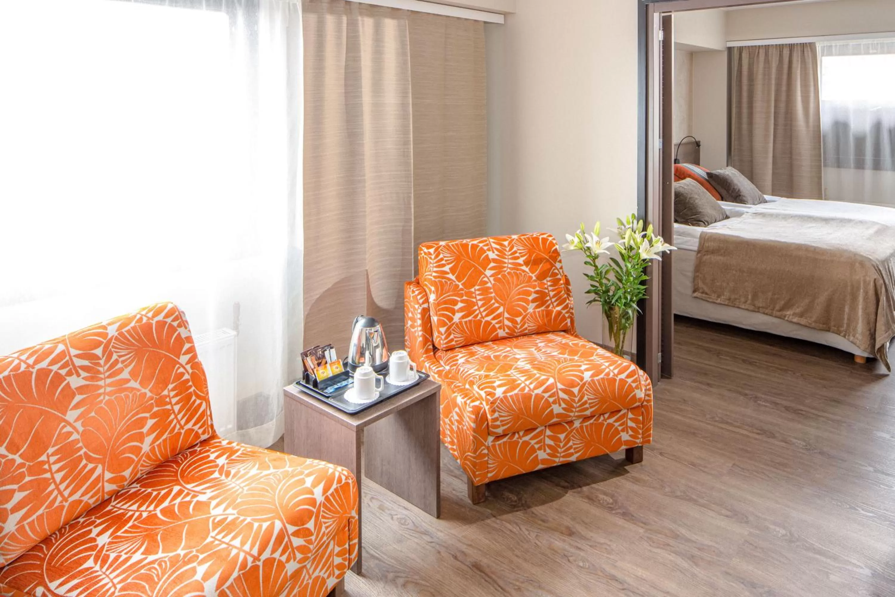 Seating area, Bed in Holiday Club Turun Caribia