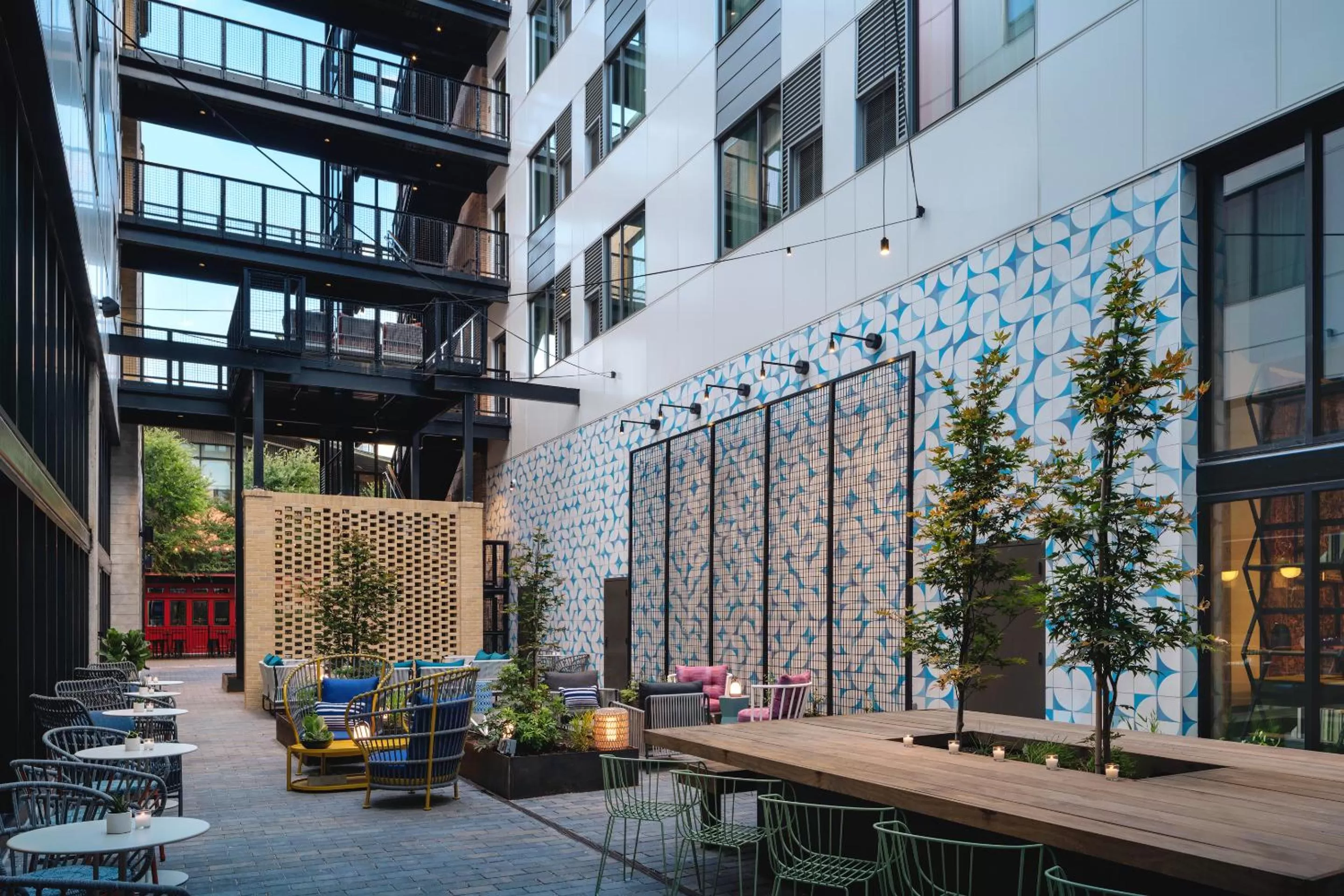 Inner courtyard view in Origin Austin, a Wyndham Hotel