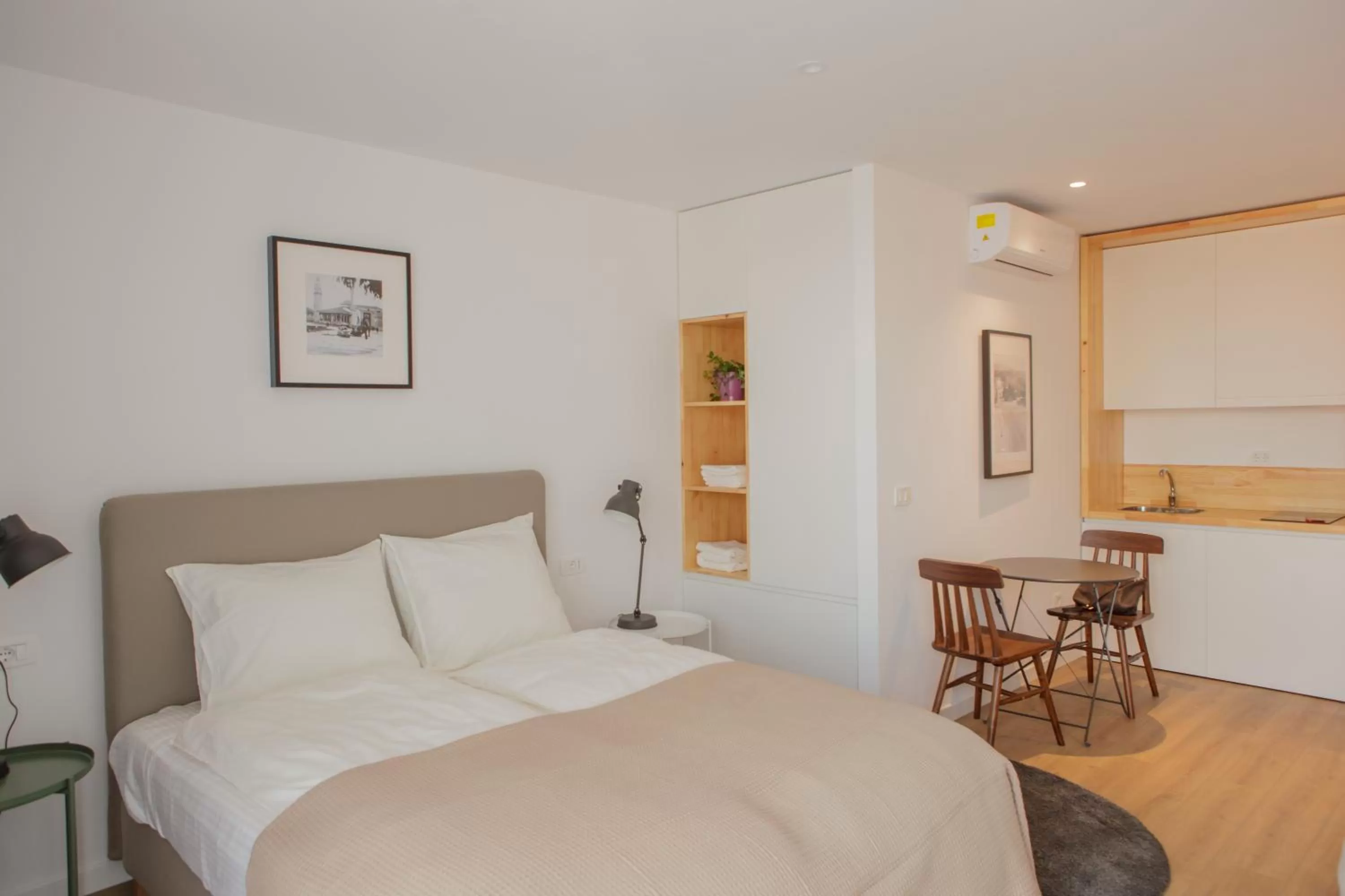 Bathroom, Bed in Rooftop Tirana