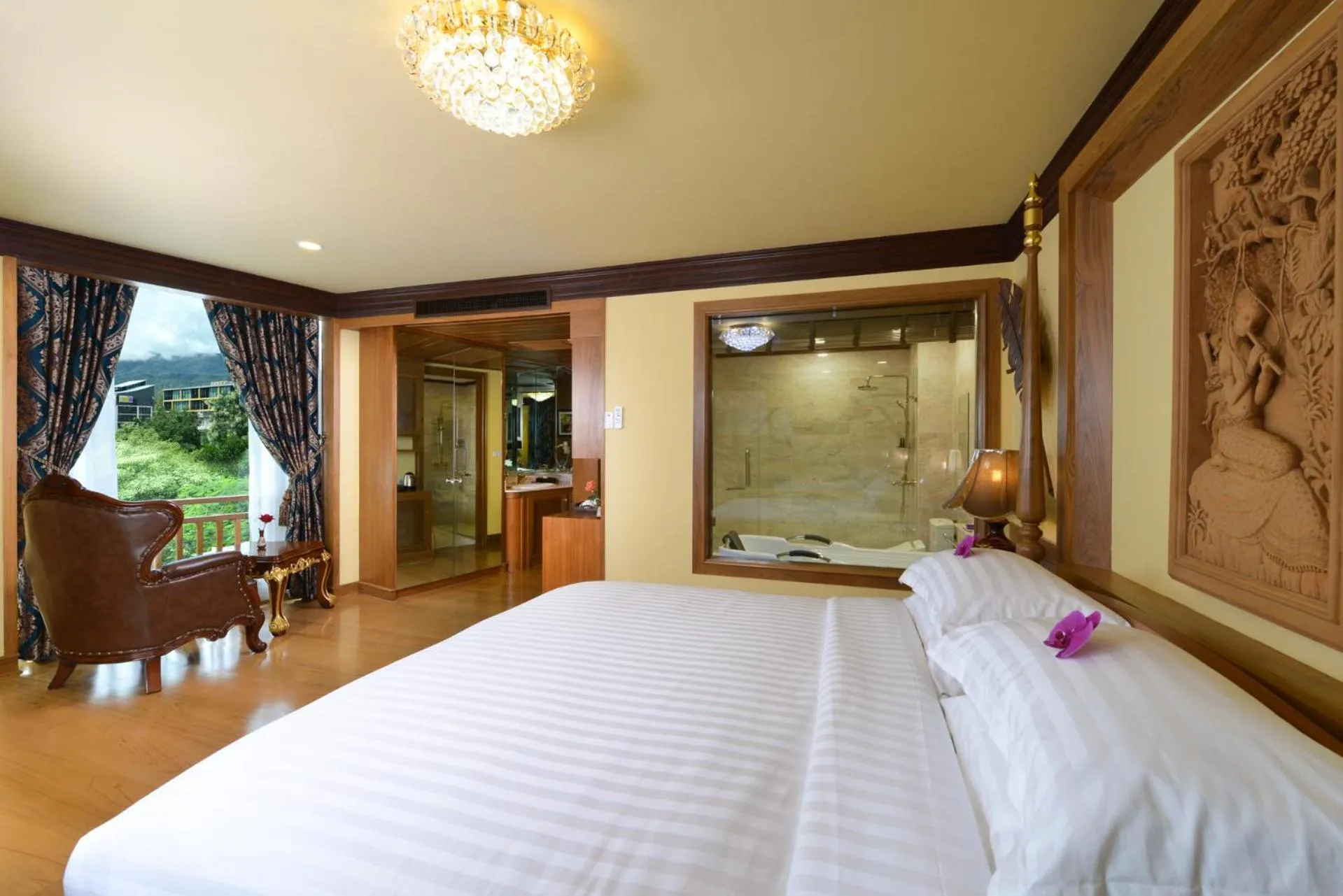 Bathroom, Bed in Peak Nimman Prestige Hotel