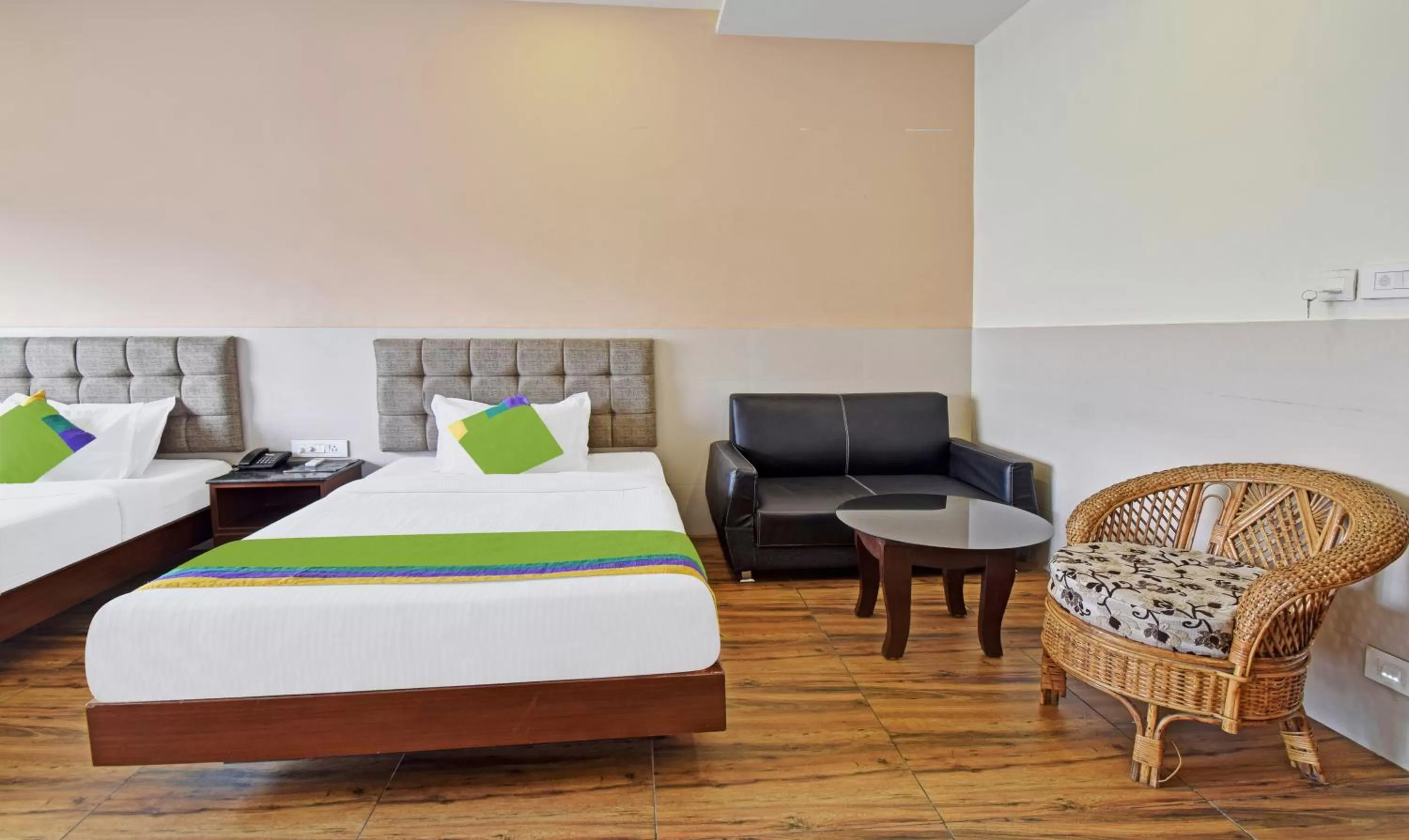 Bedroom, Bed in Treebo Sky Point