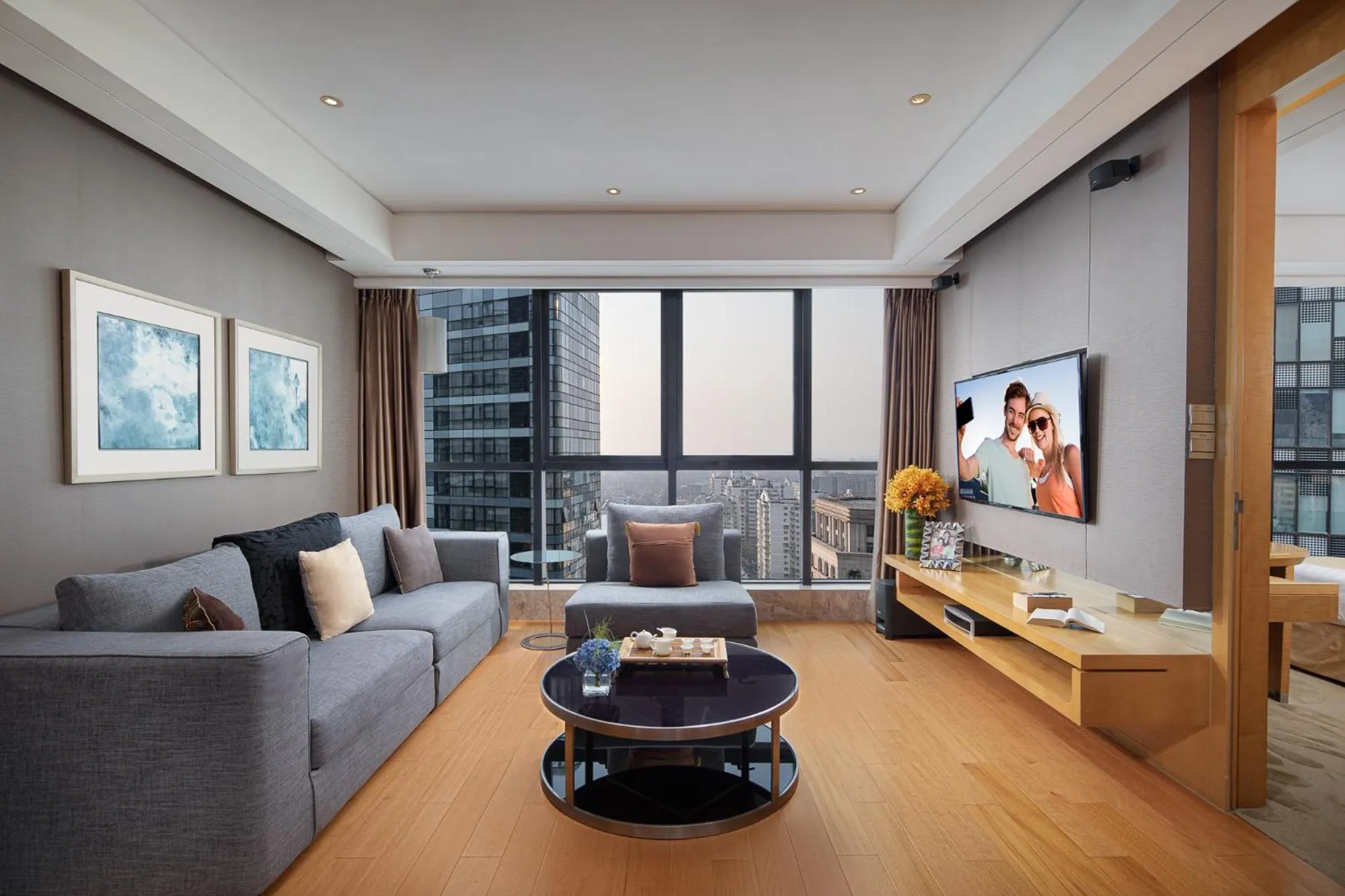 Living room in Ascott Raffles City Beijing