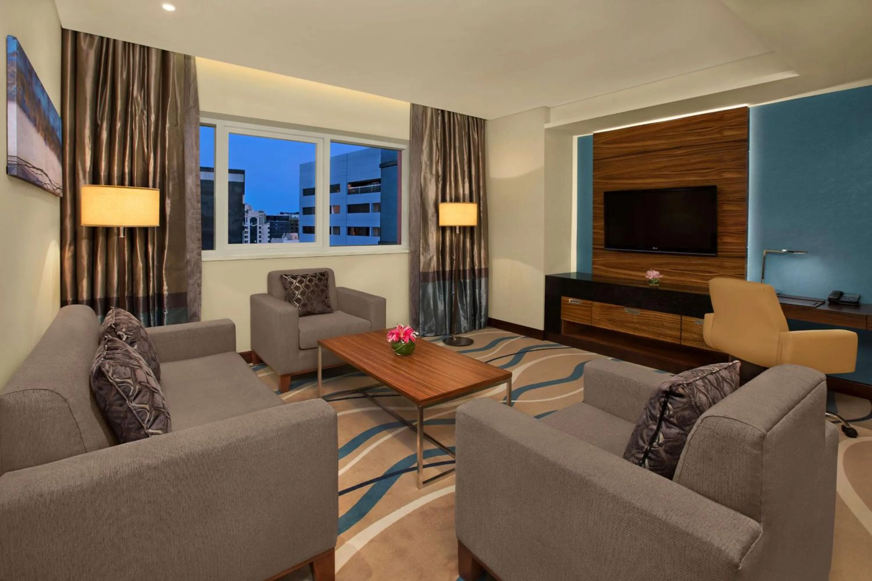 Living room, Seating Area in DoubleTree by Hilton Hotel and Residences Dubai – Al Barsha