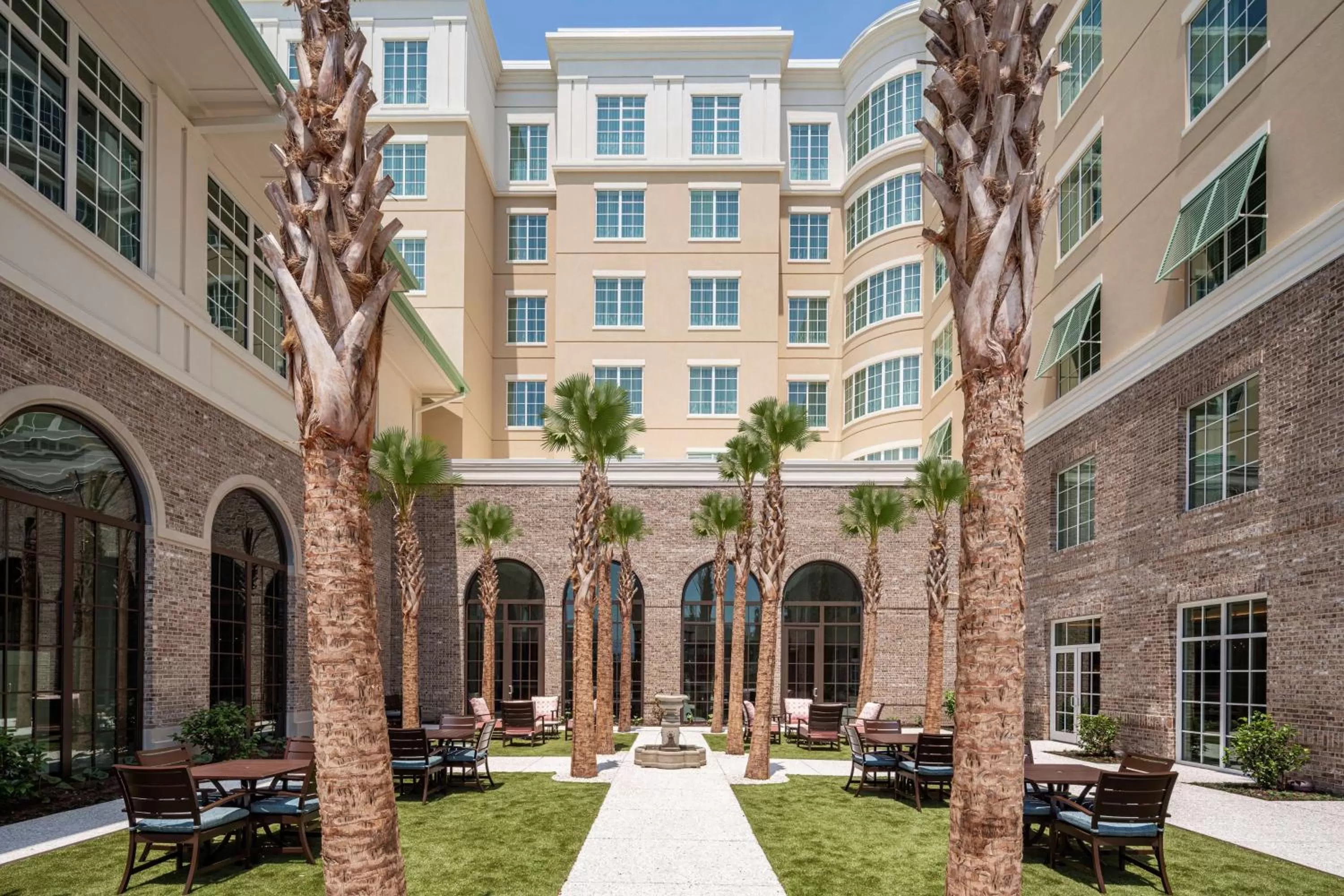 Inner courtyard view in Embassy Suites by Hilton Charleston Harbor Mt. Pleasant