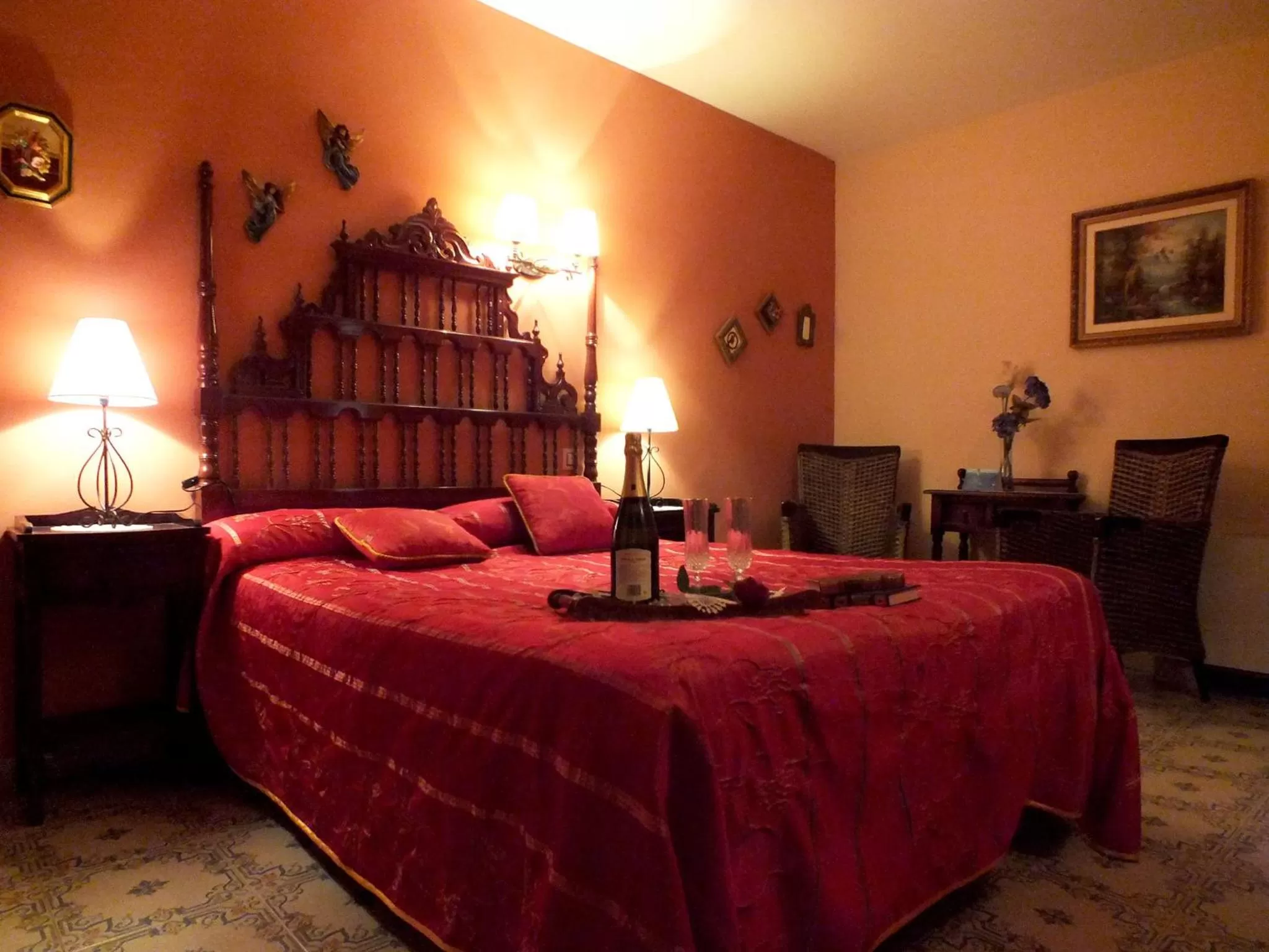 Bed in Hotel Rural Posada Los Caballeros