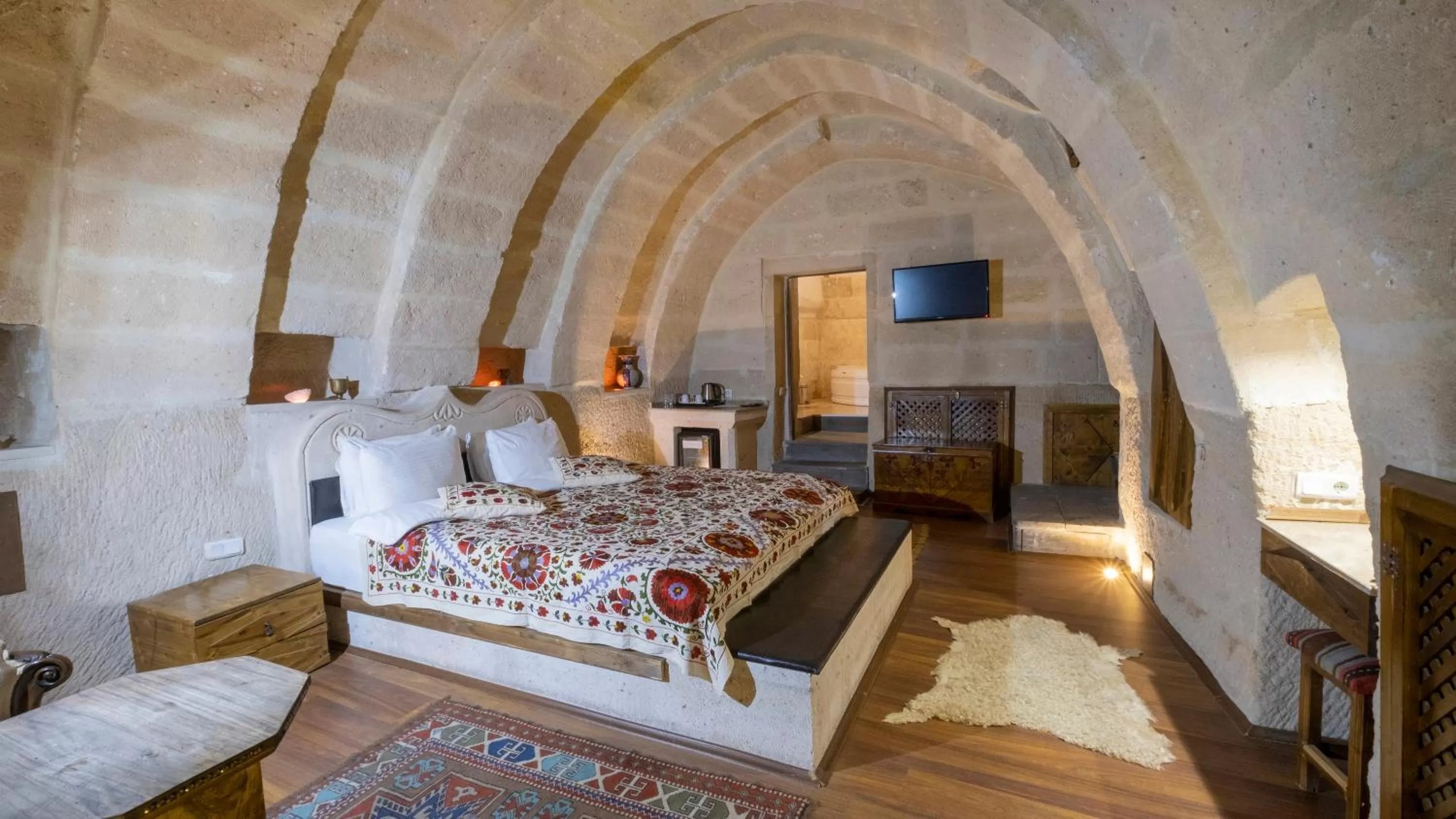 Photo of the whole room, Bed in In Stone House