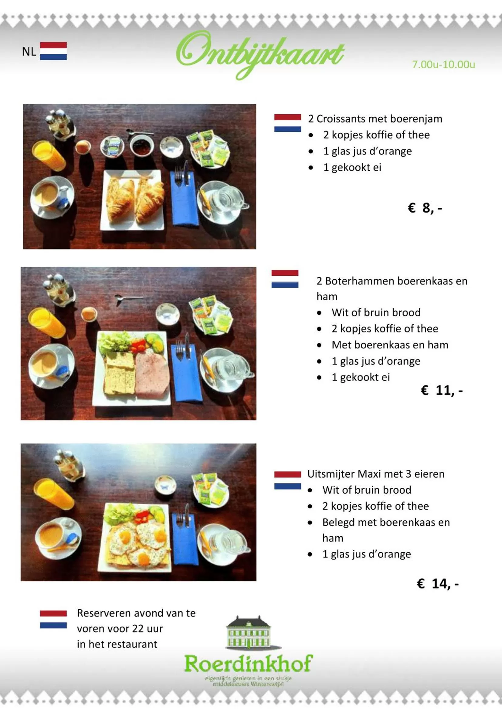 Breakfast in Hotel Restaurant Roerdinkhof