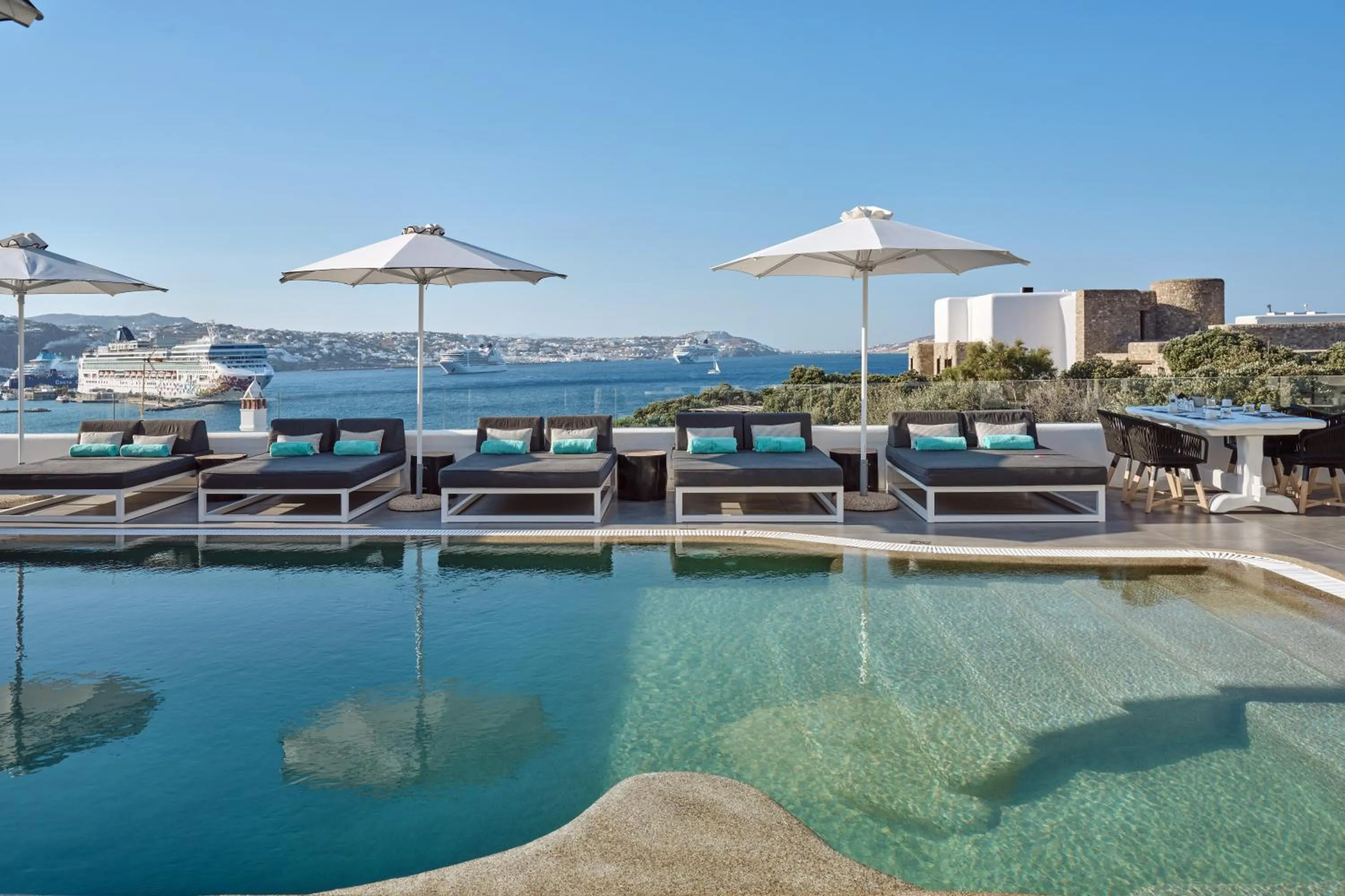 Swimming pool in Mykonos Princess Hotel