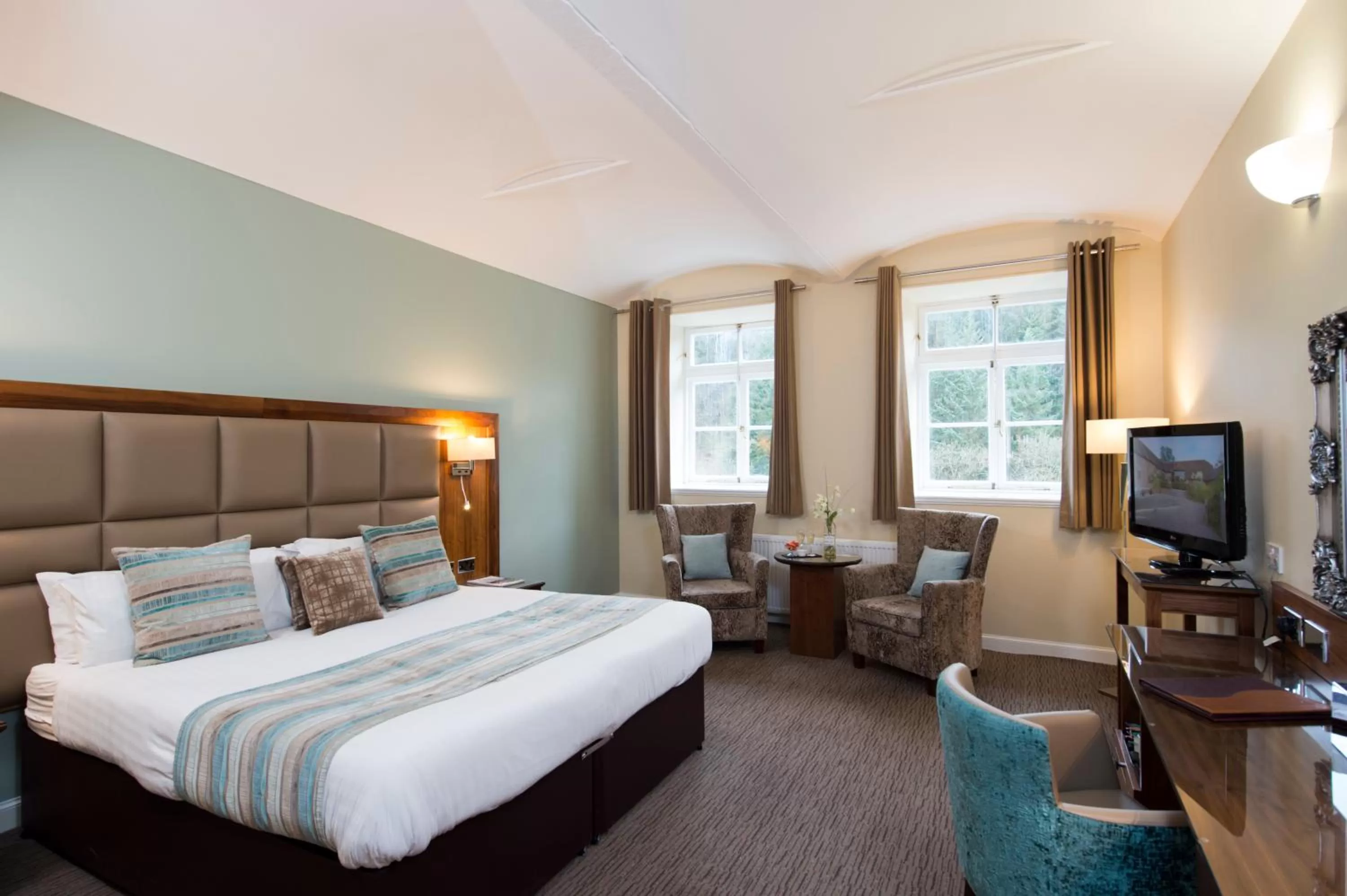 Bed in New Lanark Mill Hotel