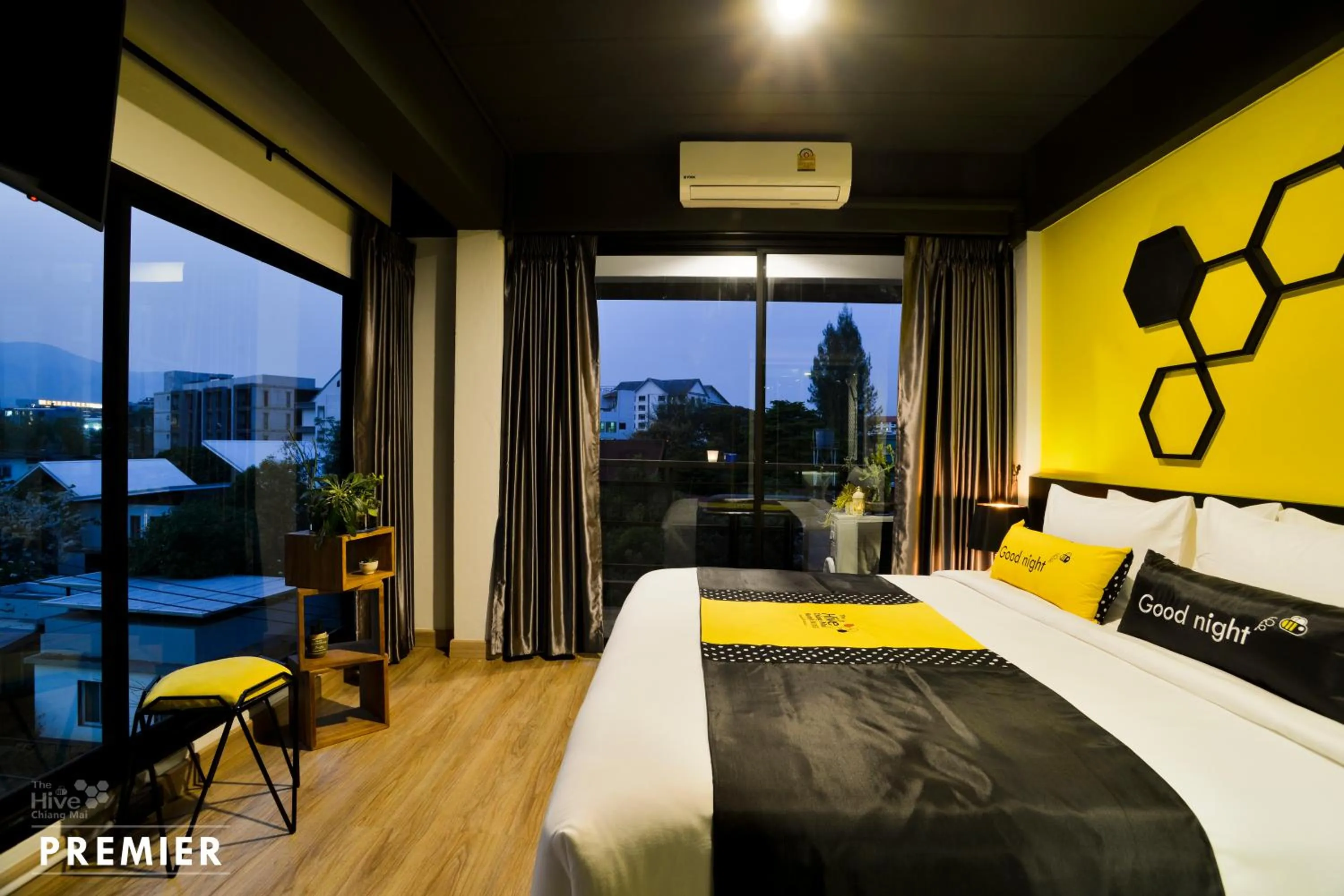 Bed in The Hive Chiang Mai Hotel