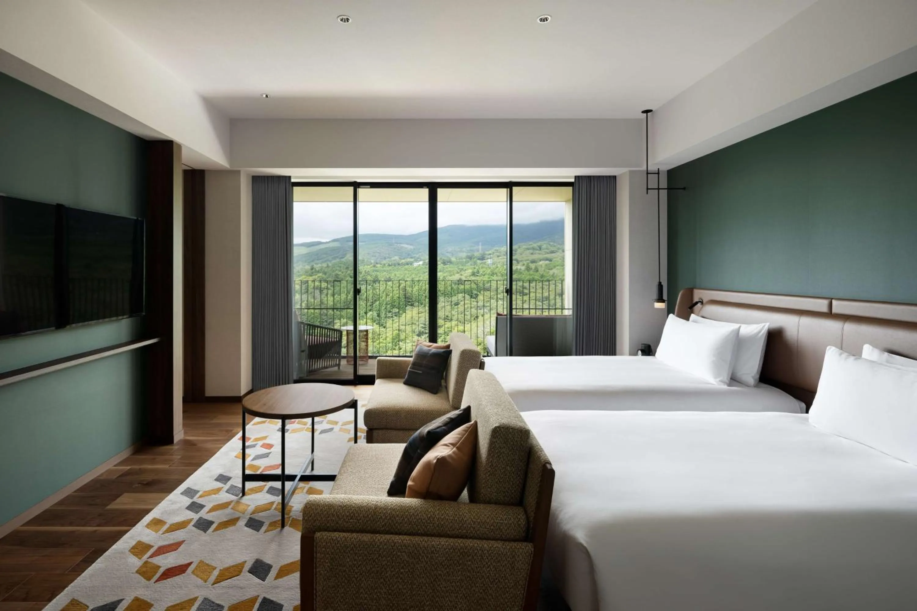 View (from property/room), Bed in Fuji Speedway Hotel, in The Unbound Collection by Hyatt