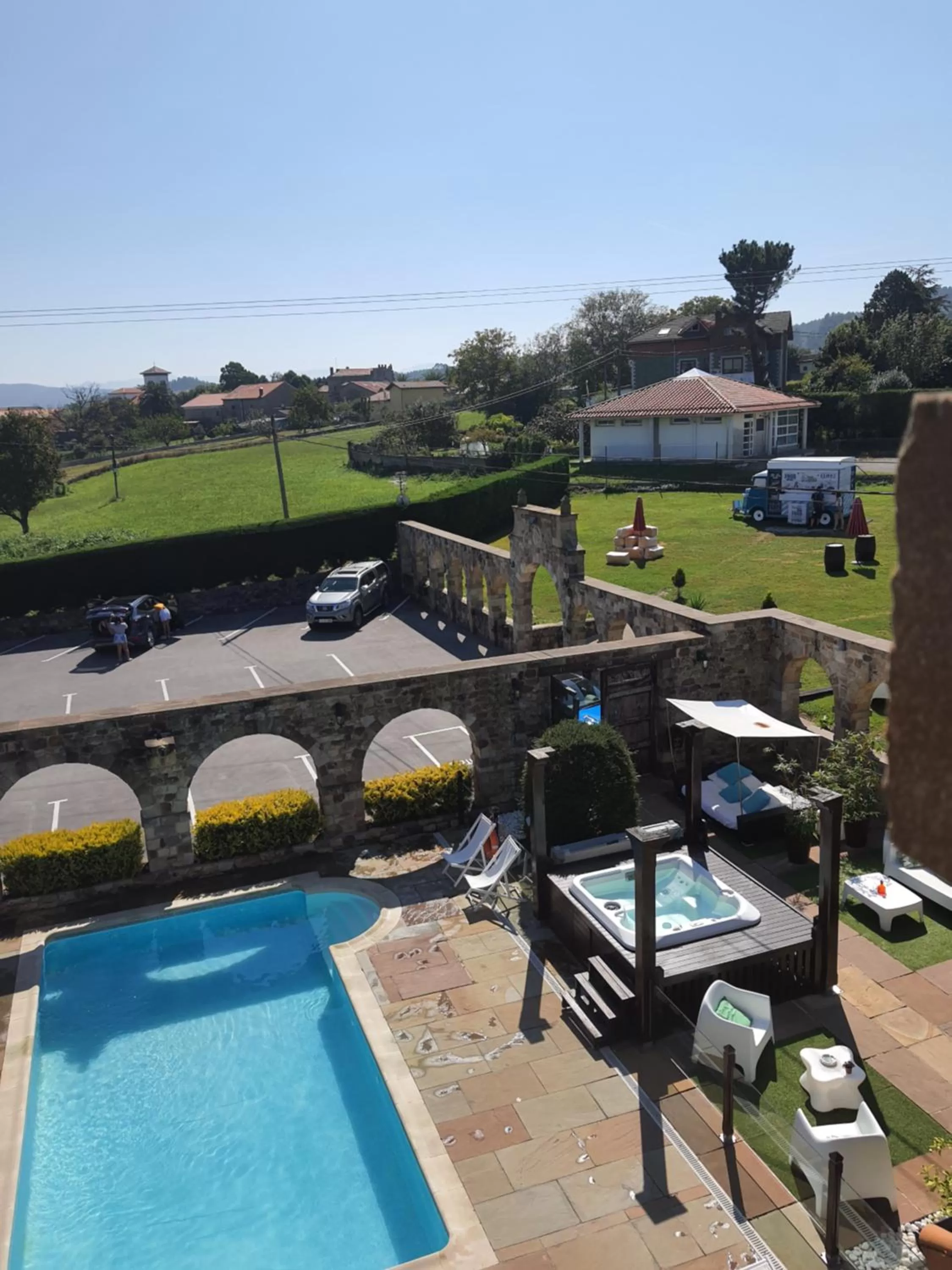 Pool view in Posada la Leyenda