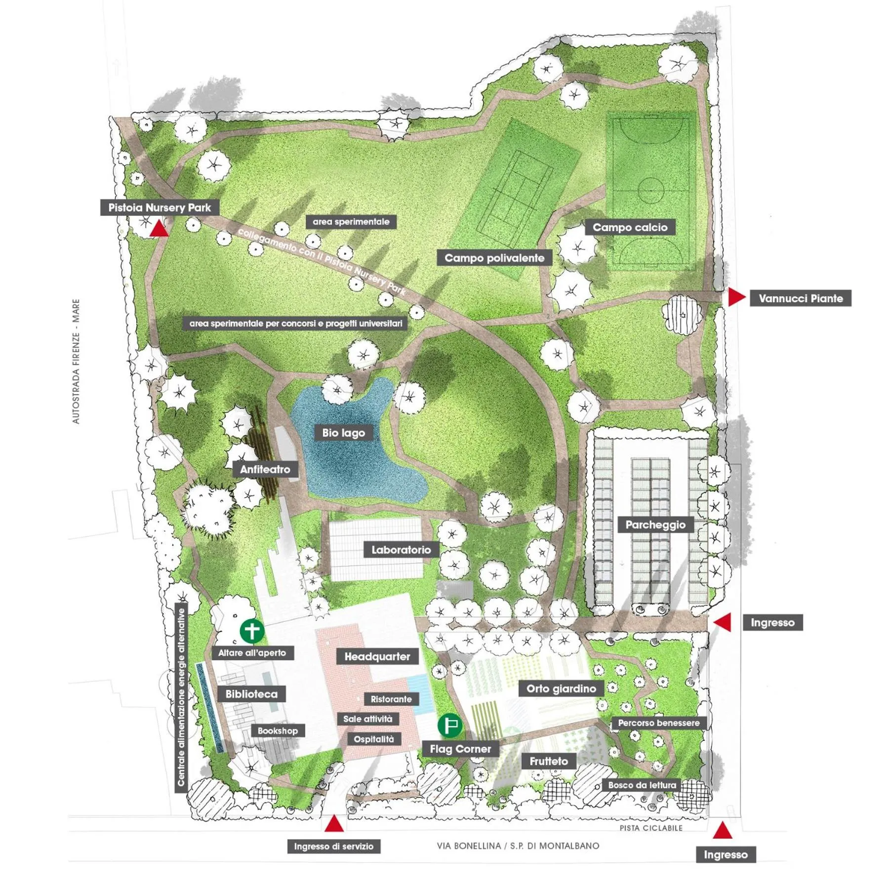 Bird's eye view in Pistoia Nursery Campus - agriturismo in città