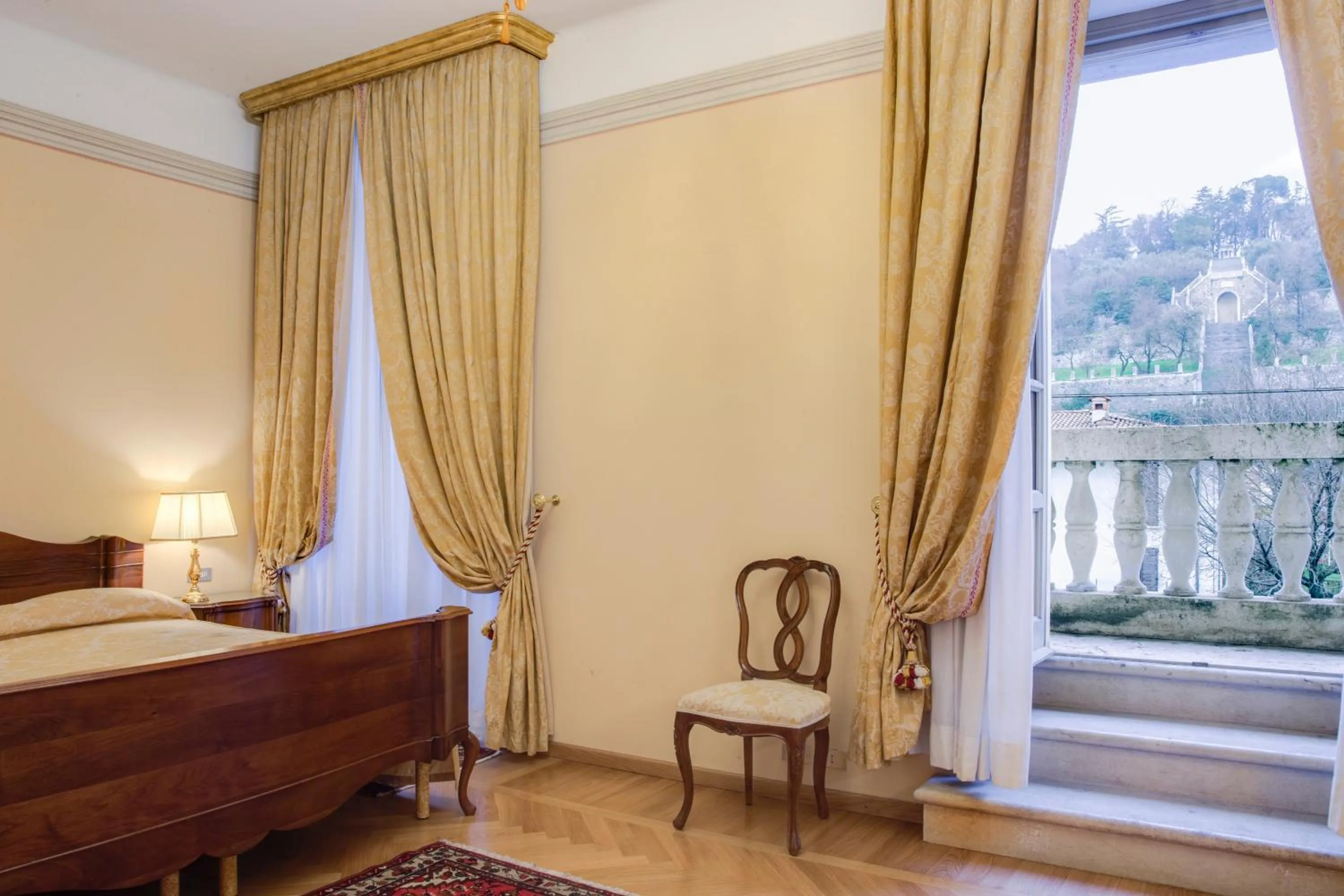 View (from property/room), Bed in Villa Fenaroli Palace Hotel