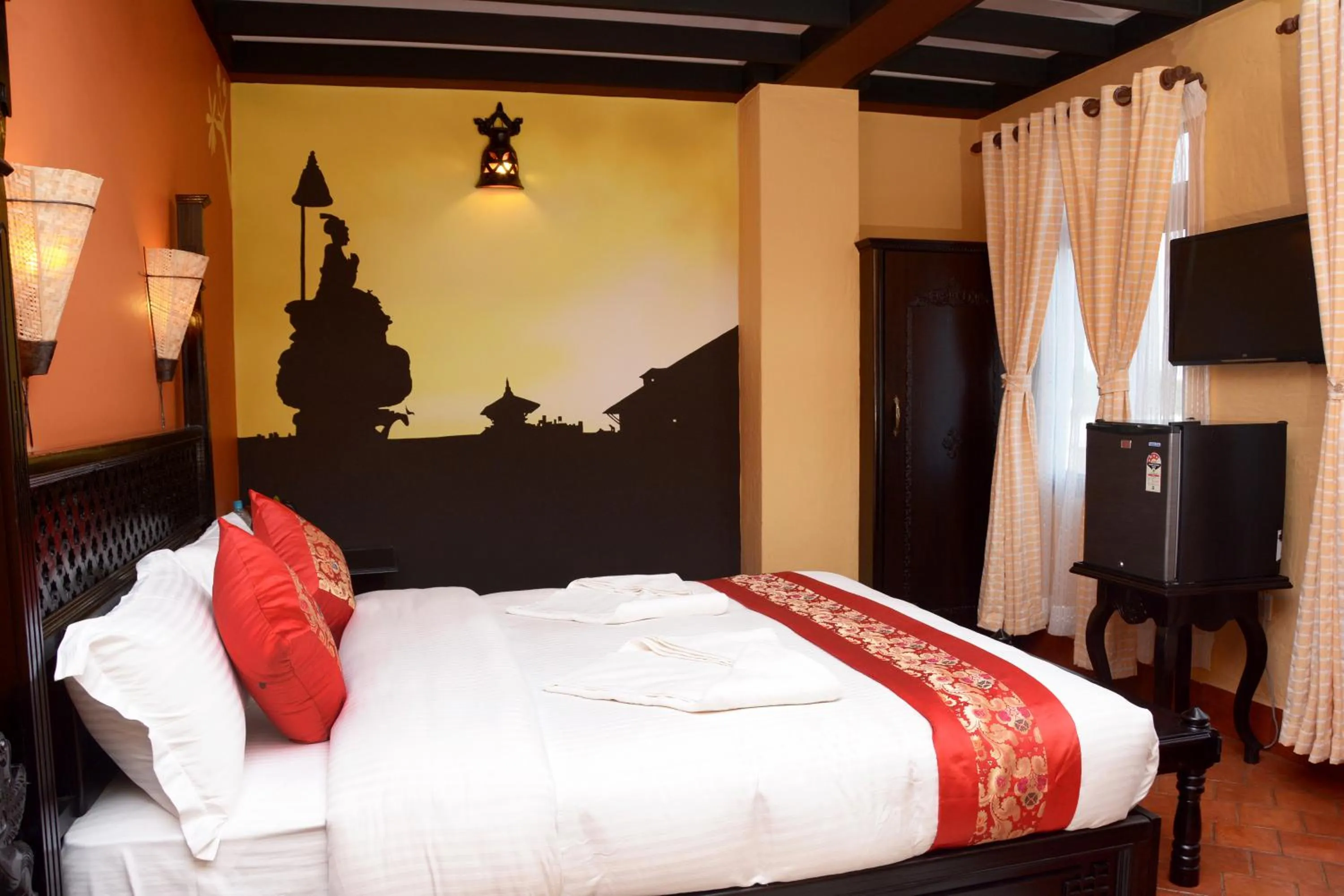 Bed in Kasthamandap Boutique Hotel