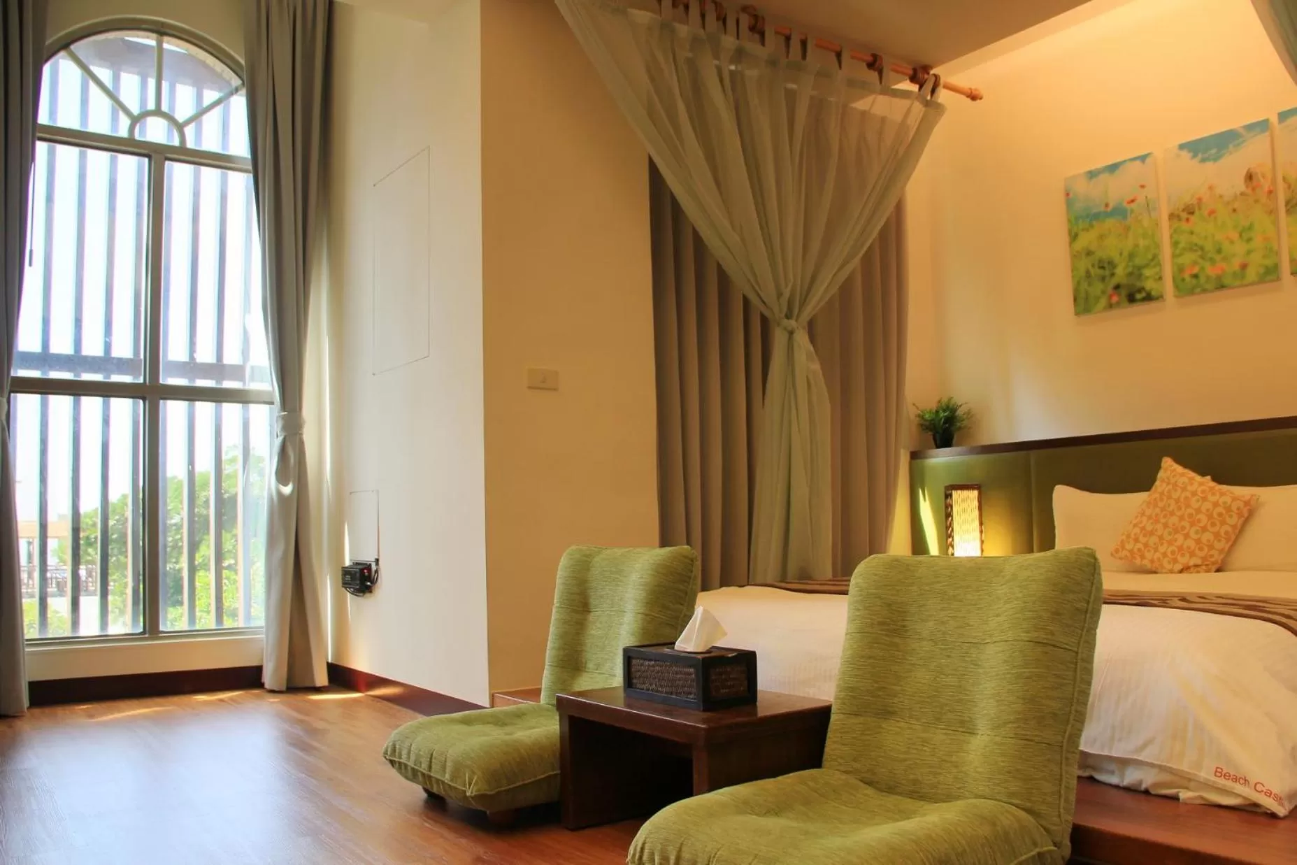 Decorative detail, Bed in Beachcastle & Sea View Villa