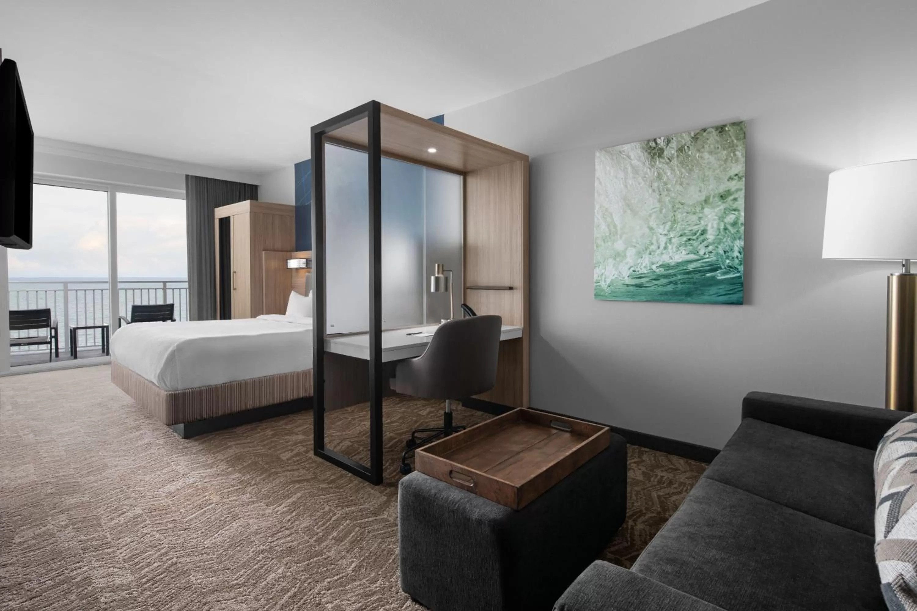 Photo of the whole room, Bed in SpringHill Suites by Marriott Myrtle Beach Oceanfront