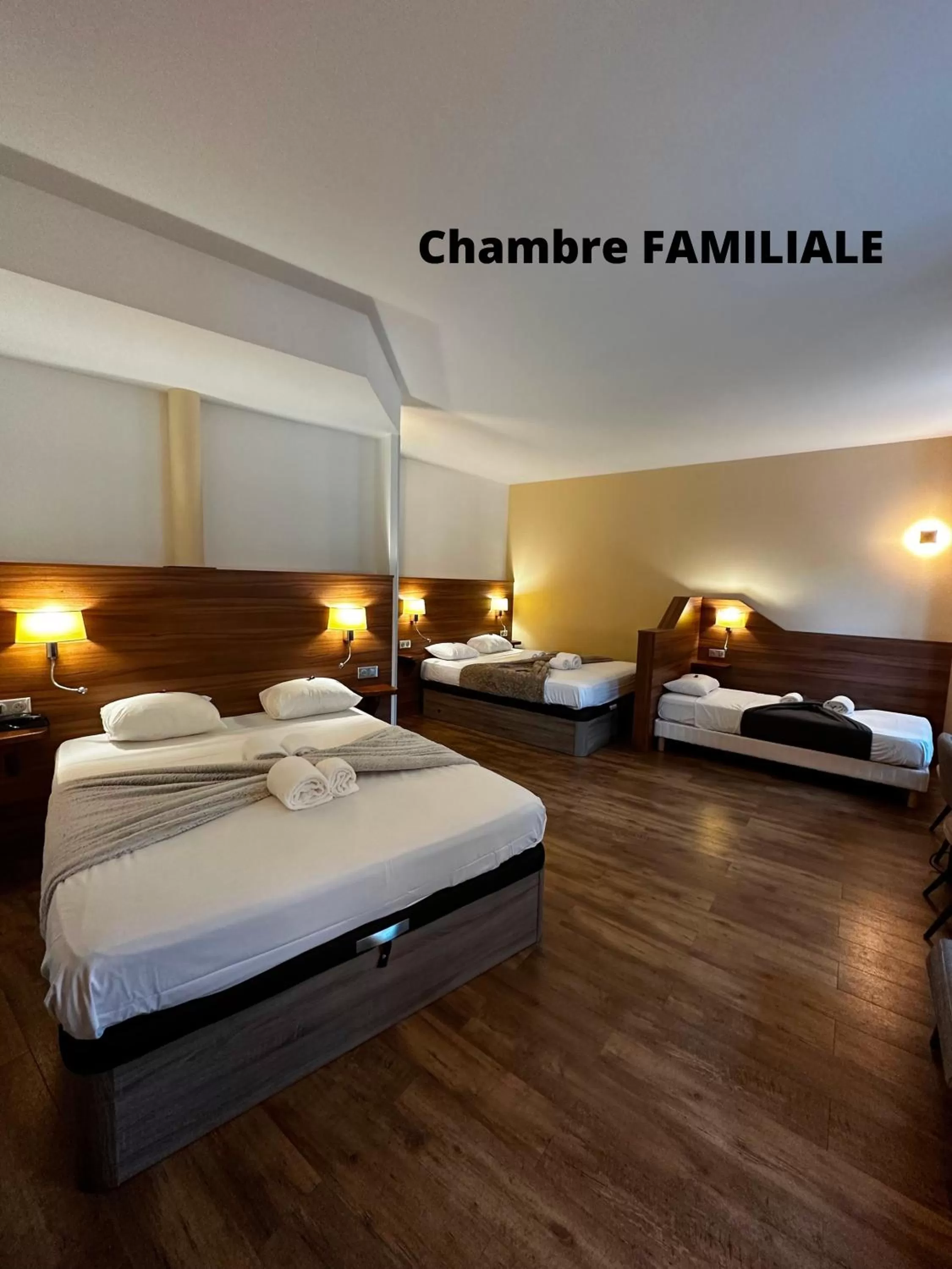 Bed in Hôtel Terminus - Pizzeria Pizz'a gogo - salle de sport - face à la gare