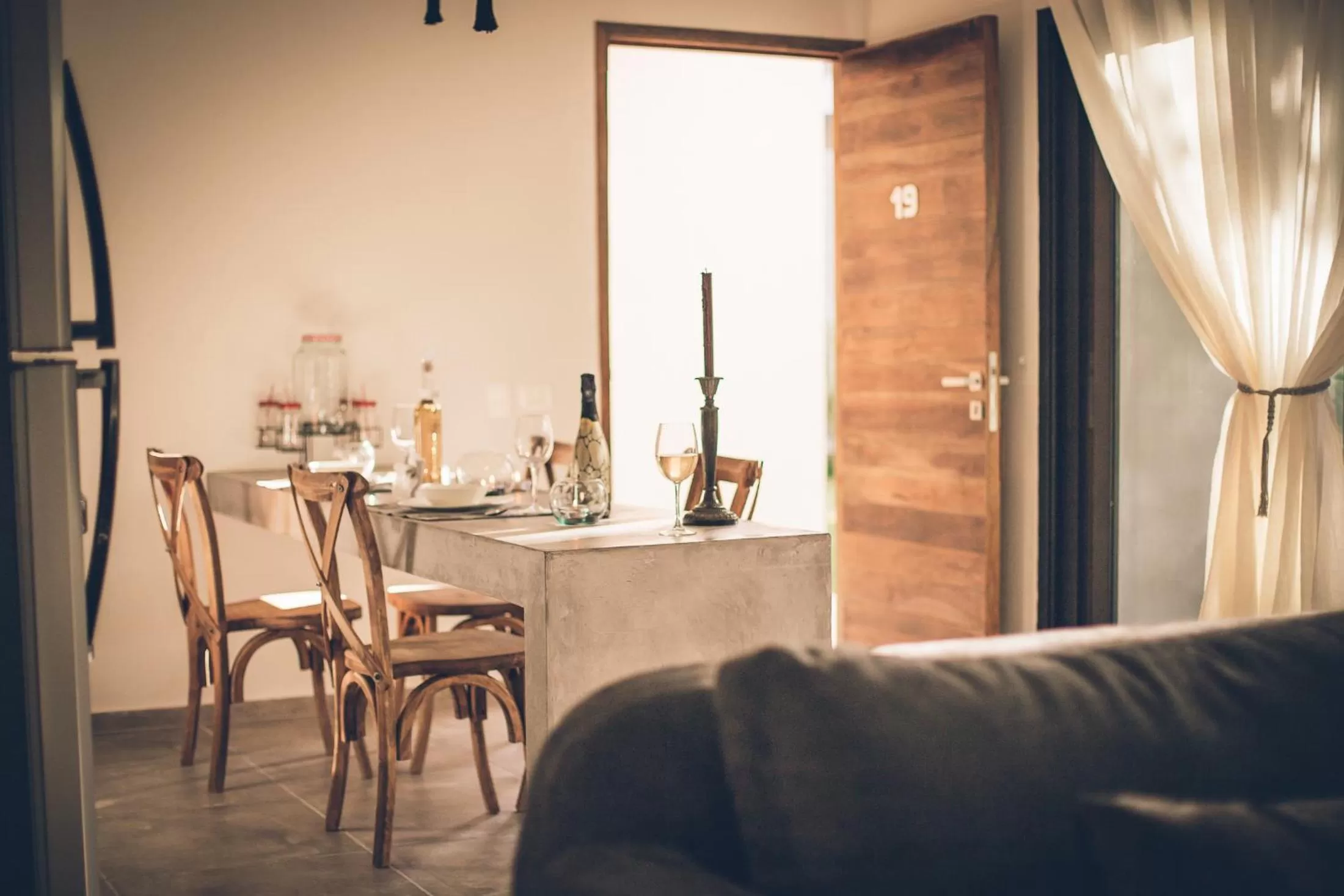 Dining area in Panacea Condo Tulum