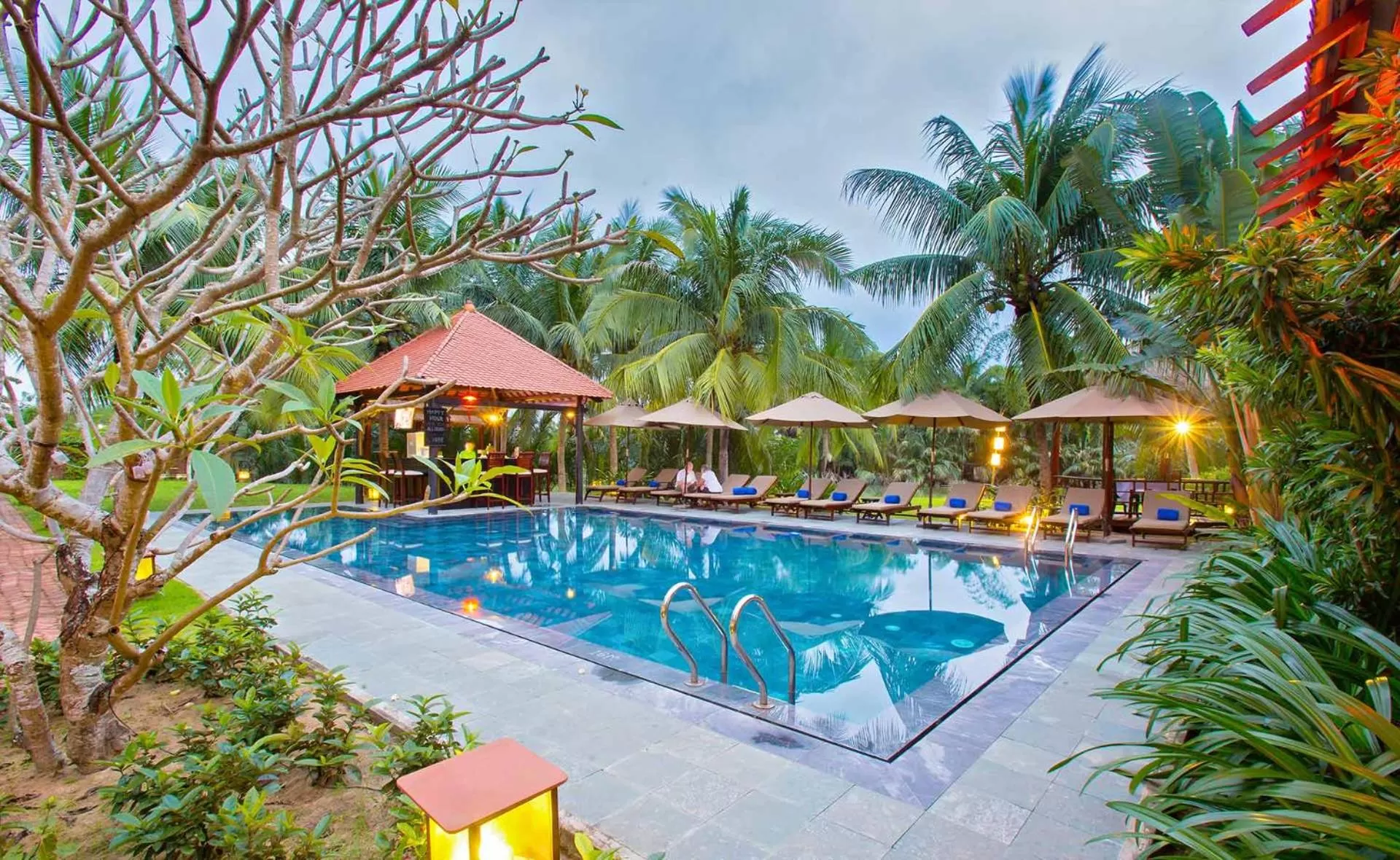 Swimming pool in Riverside Bamboo Resort Hoi An