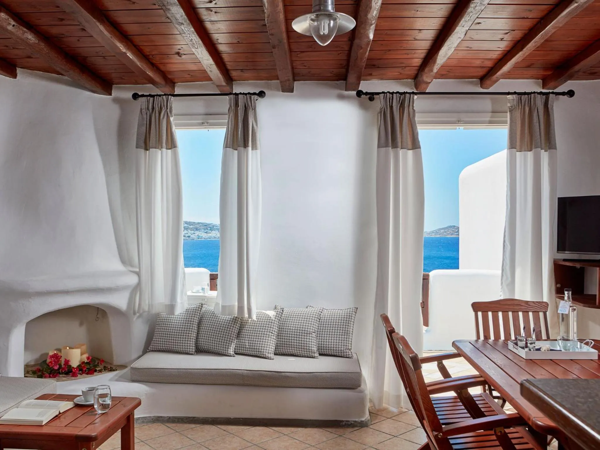 Living room in Mykonos Princess Hotel
