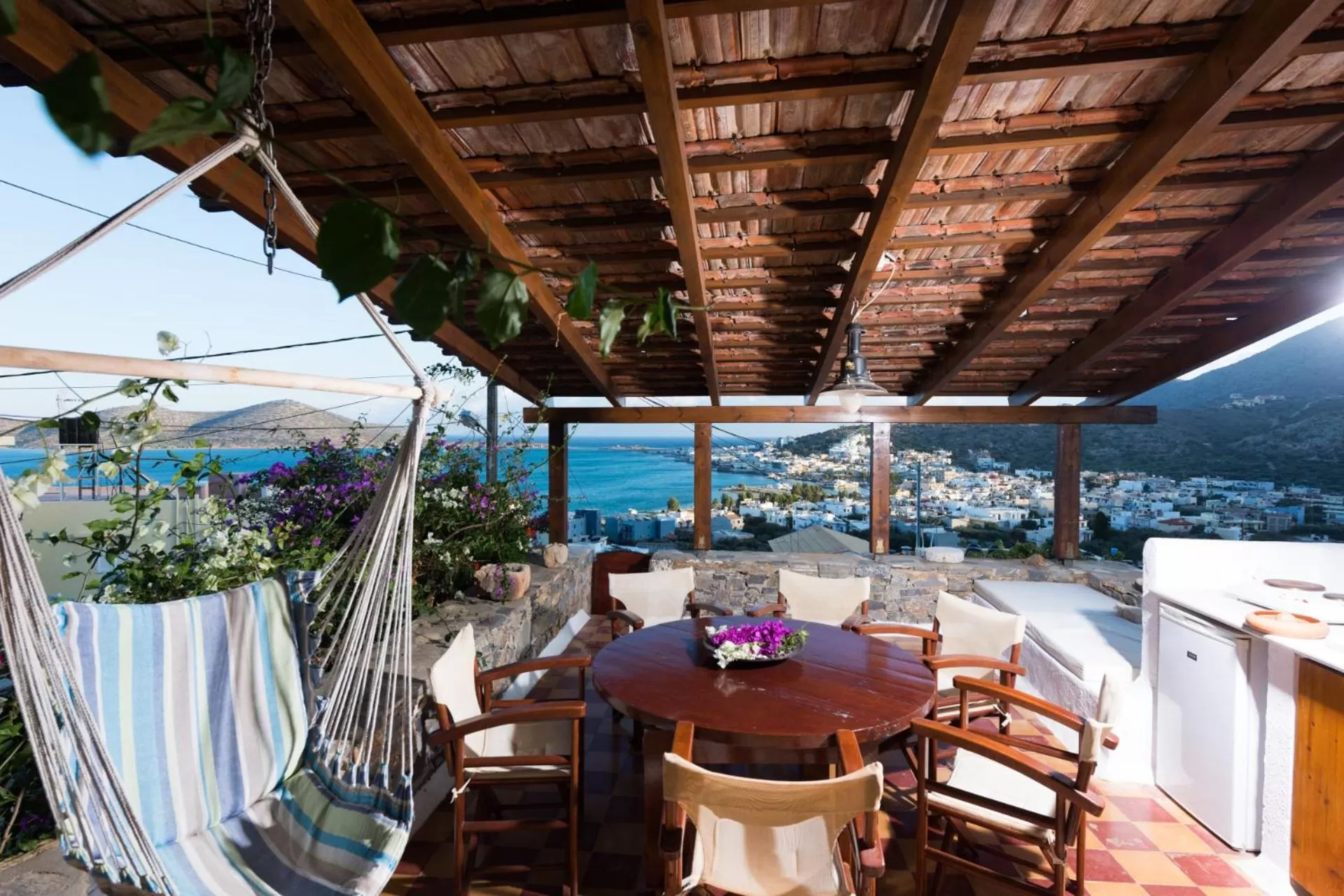 Balcony/Terrace, Restaurant/Places to Eat in The Traditional Homes of Crete
