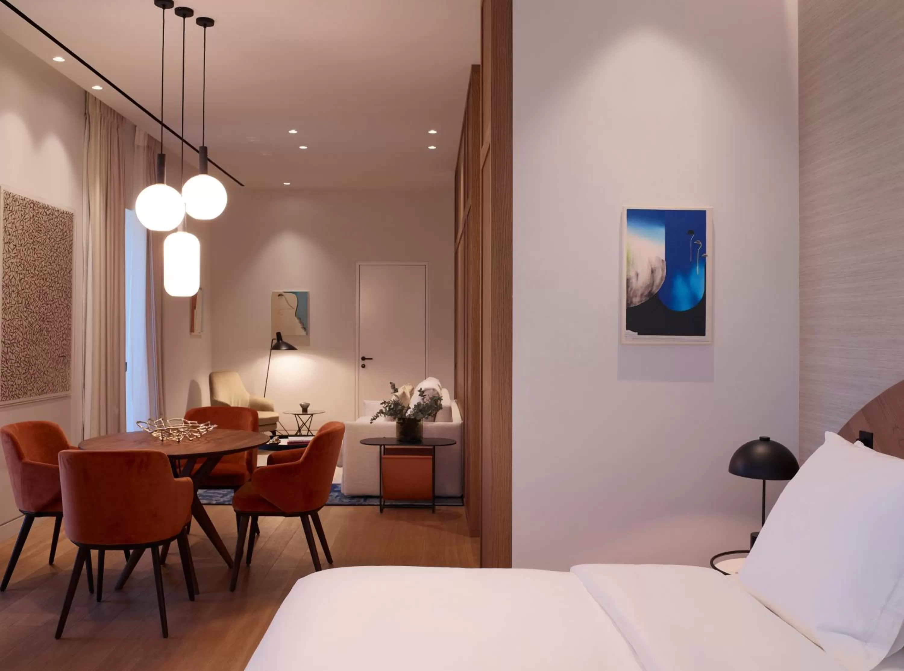 Seating area, Bed in xenodocheio Milos