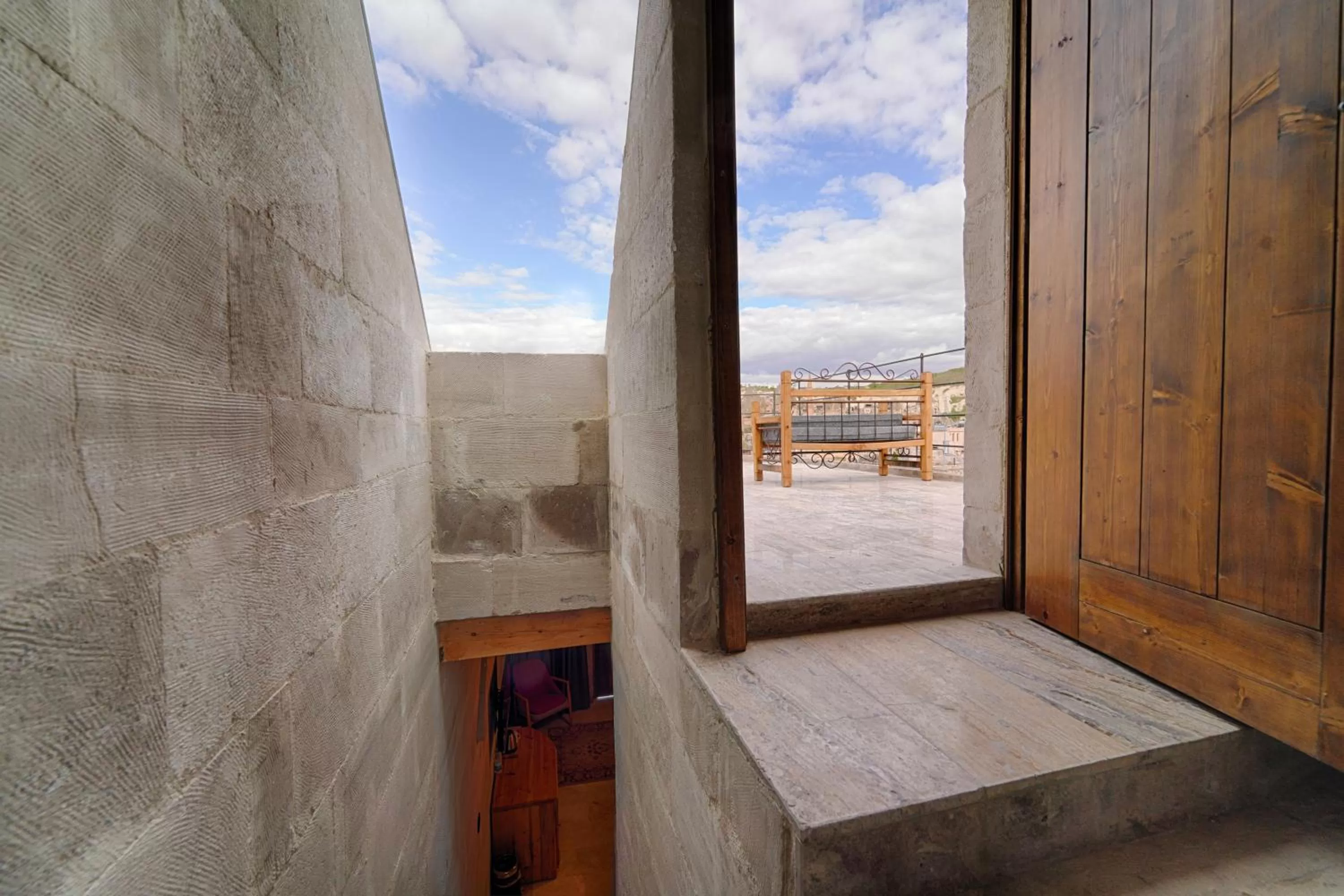 Balcony/Terrace in Concept Cave House